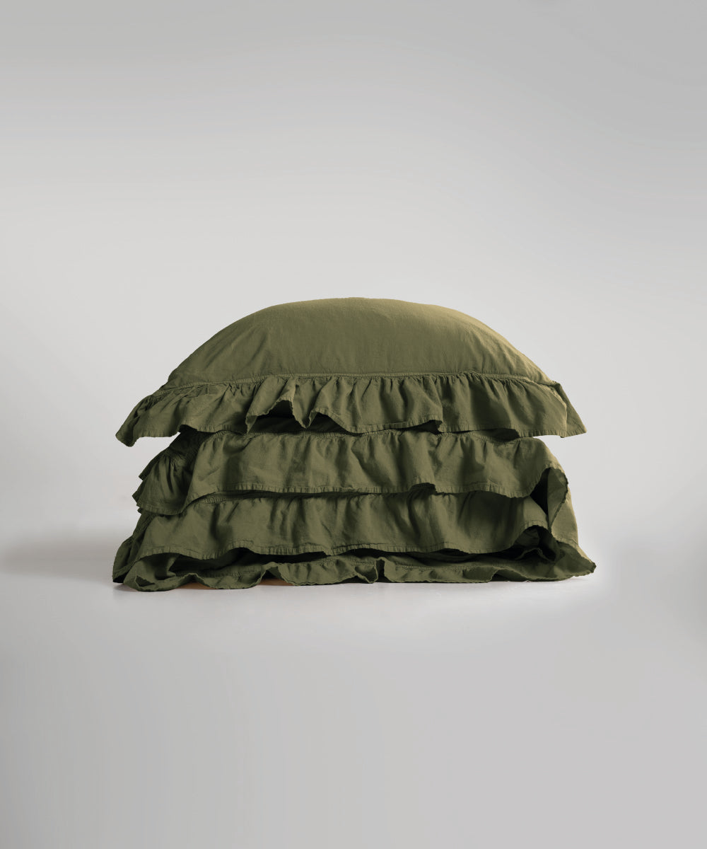 Stonewash 100% Yıkanmış Pamuk Exclusive Nevresim Takımı Capulet Olive