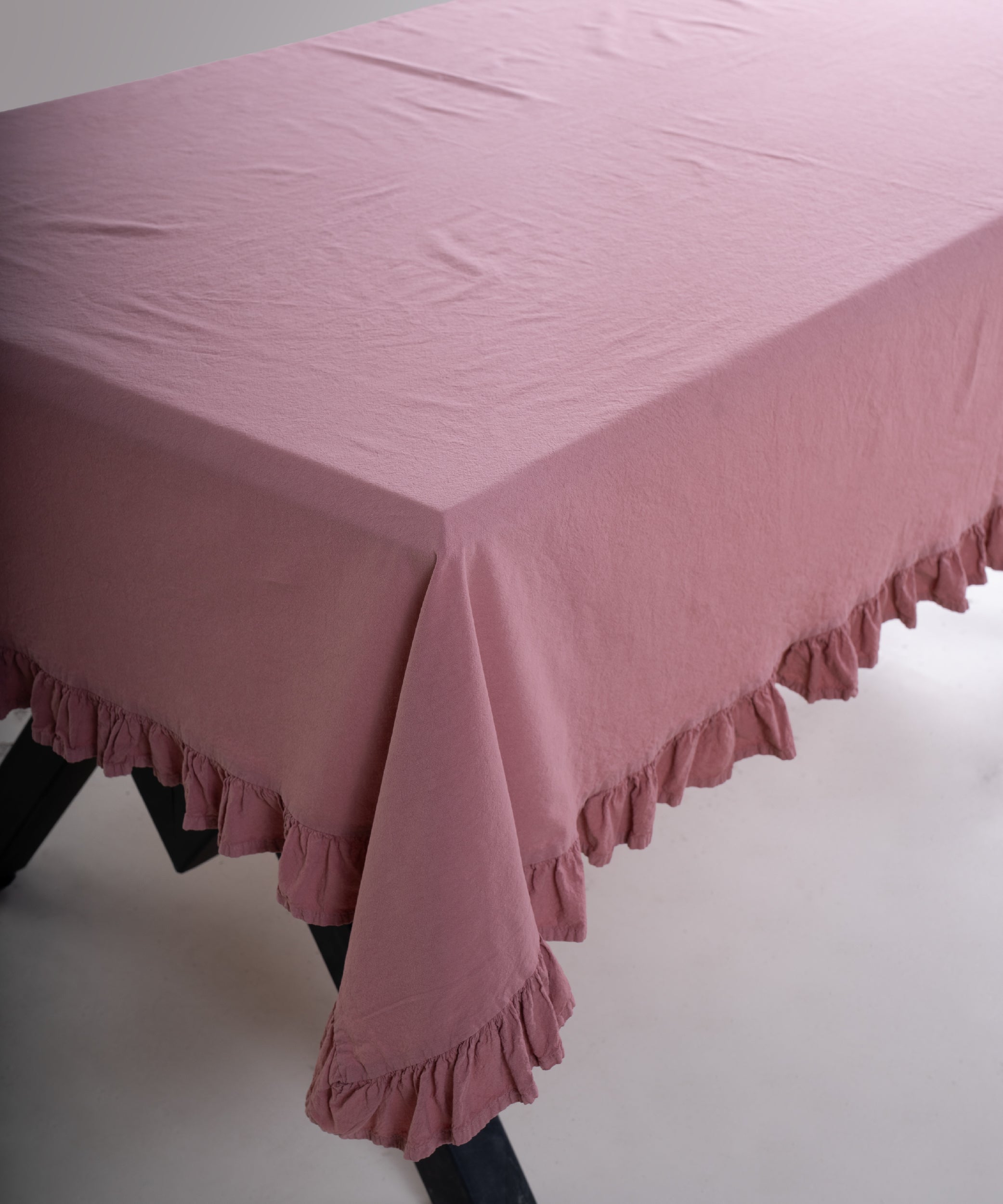 Stonewash %100 Pamuk Exclusive Masa Örtüsü Old Rose - 140X200cm