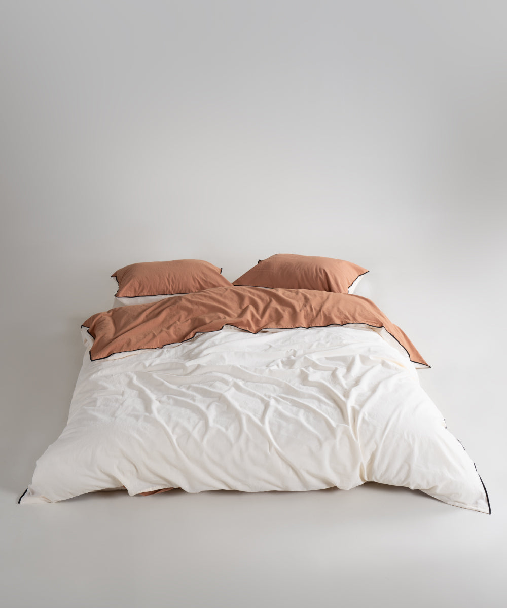 Essualte Doubleface %100 Pamuk Nevresim Takımı Commencer / Akdeniz Kremi