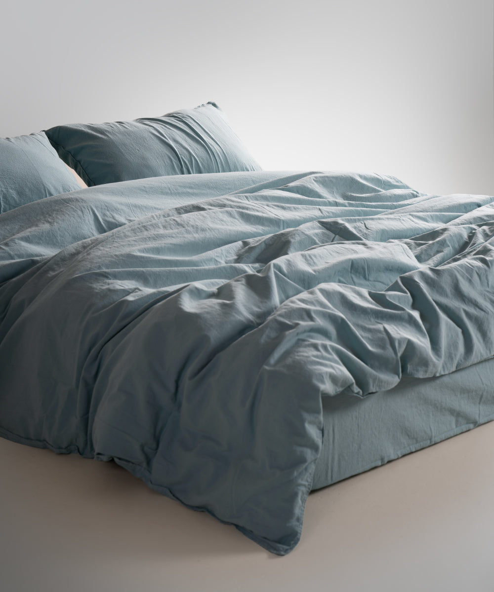 Stonewash 100% Yıkanmış Pamuk Nevresim Seti Mineral Blue