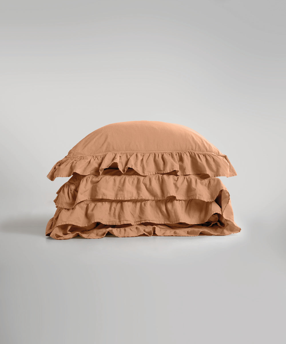 Stonewash 100% Yıkanmış Pamuk Exclusive Nevresim Takımı Toast