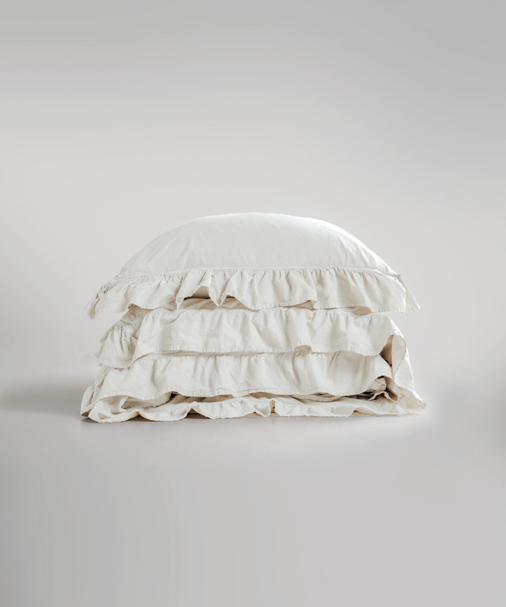 Stonewash 100% Yıkanmış Pamuk Exclusive Nevresim Takımı Snow White