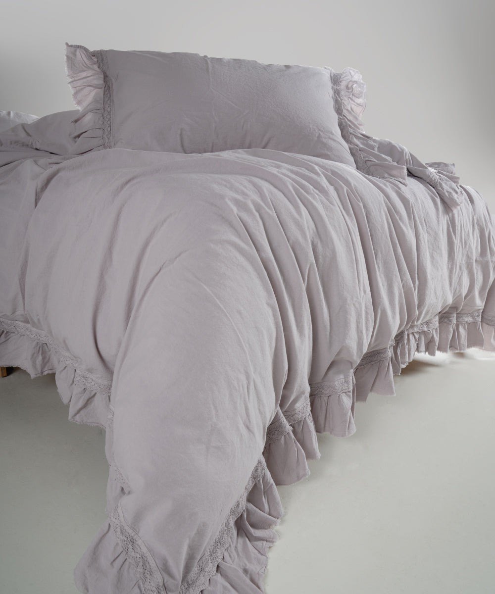 %100 Pamuk Stonewash Nevresim Takımı - Francesca Opal Grey