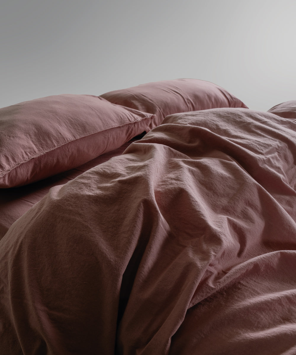 Stonewash 100% Yıkanmış Pamuk Nevresim Seti Old Rose