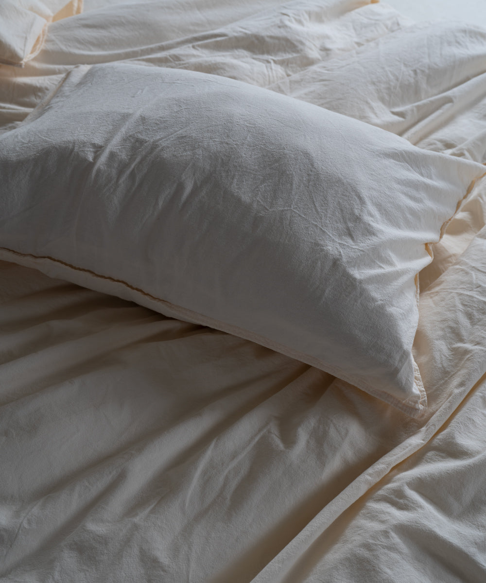 Stonewash 100% Yıkanmış Pamuk Nevresim Takımı Akdeniz Kremi