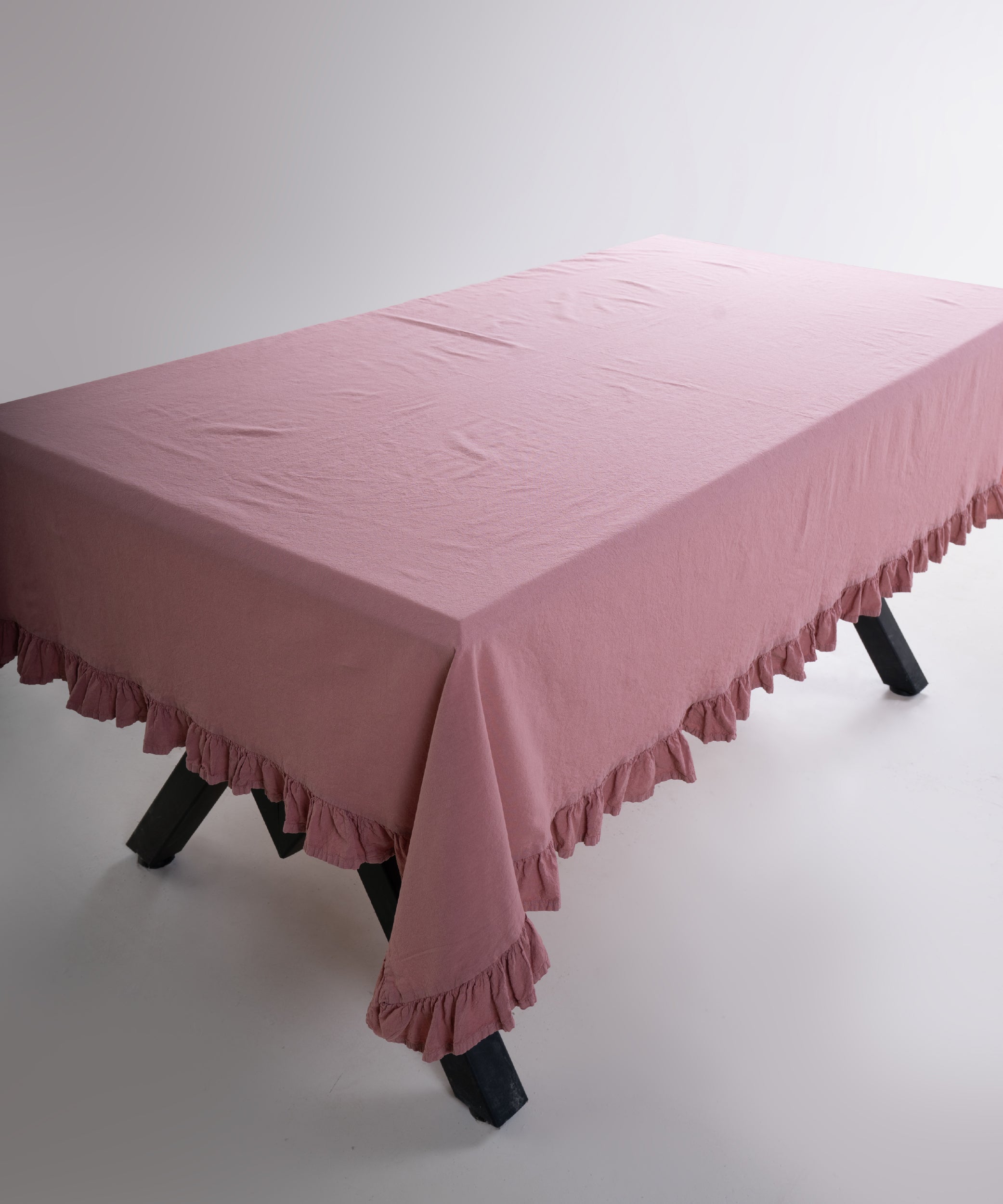 Stonewash %100 Pamuk Exclusive Masa Örtüsü Old Rose - 140X200cm