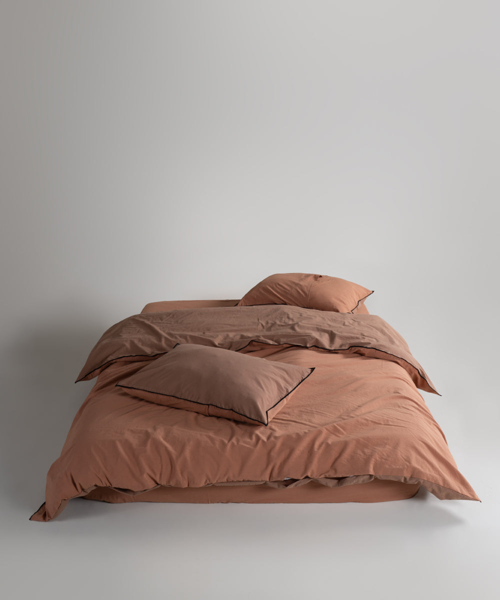 Essualte Doubleface %100 Pamuk Nevresim Takımı Wood Smoke / Commencer