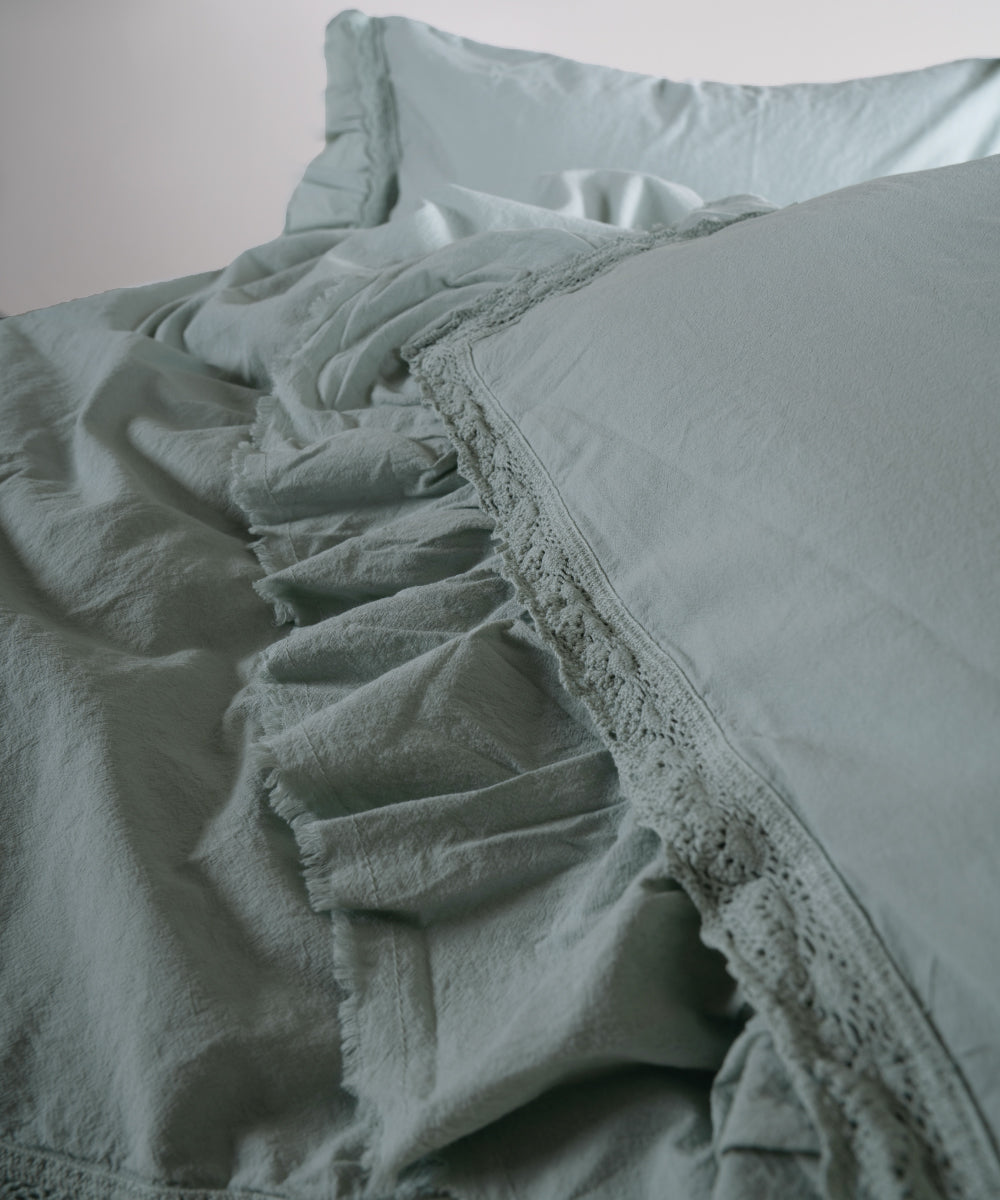 %100 Pamuk Stonewash Nevresim Takımı - Francesca Mint