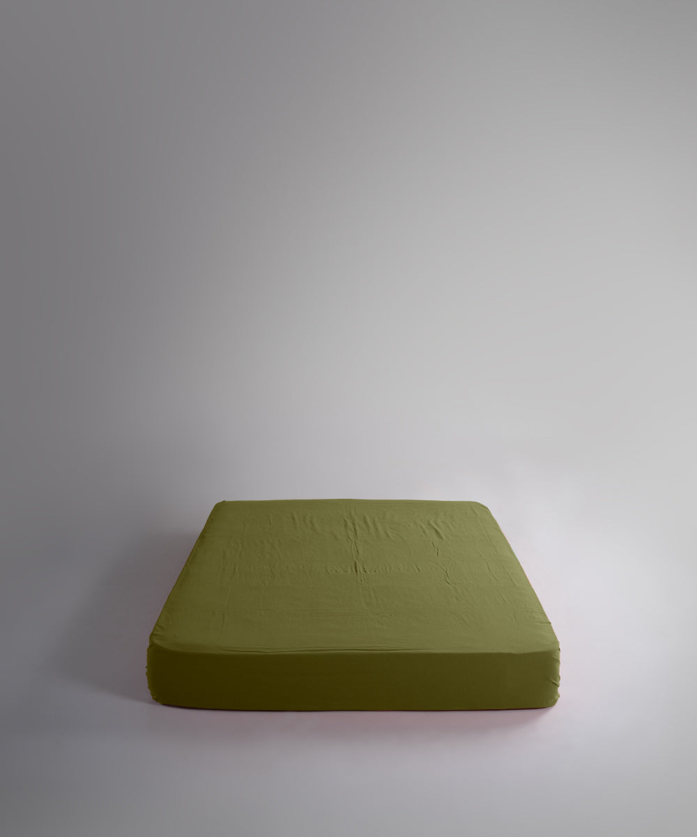 %100 Pamuk Yıkamalı Exclusive Müslin Çarşaf Set - Olive