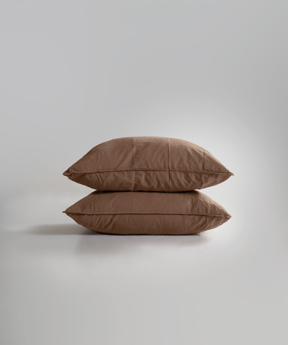 Stonewash 100% Yıkanmış Pamuk Yastık Kılıfı Wood Smoke