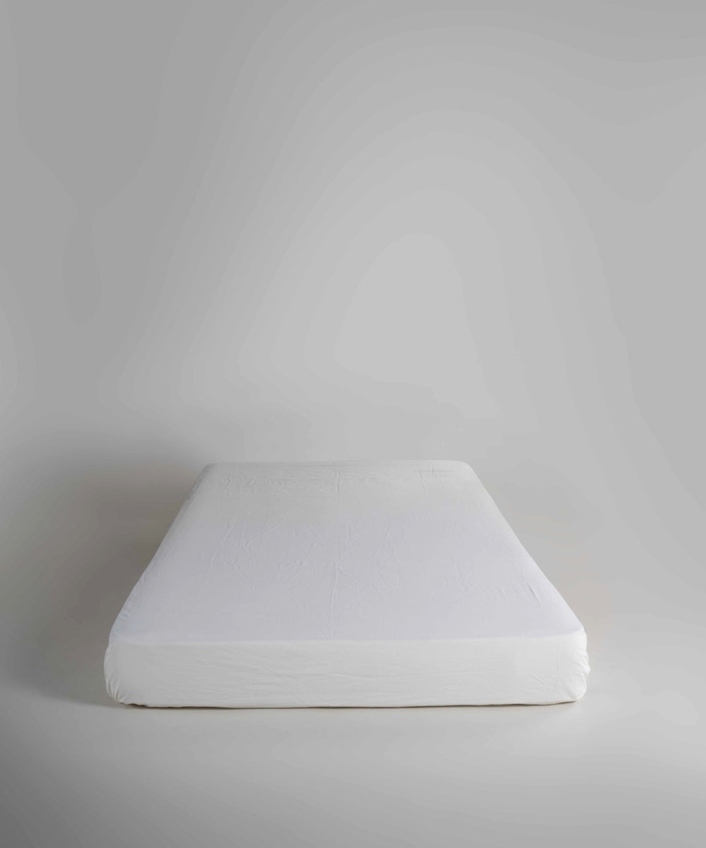 Stonewash 100% Yıkanmış Pamuk Çarşaf Snow White