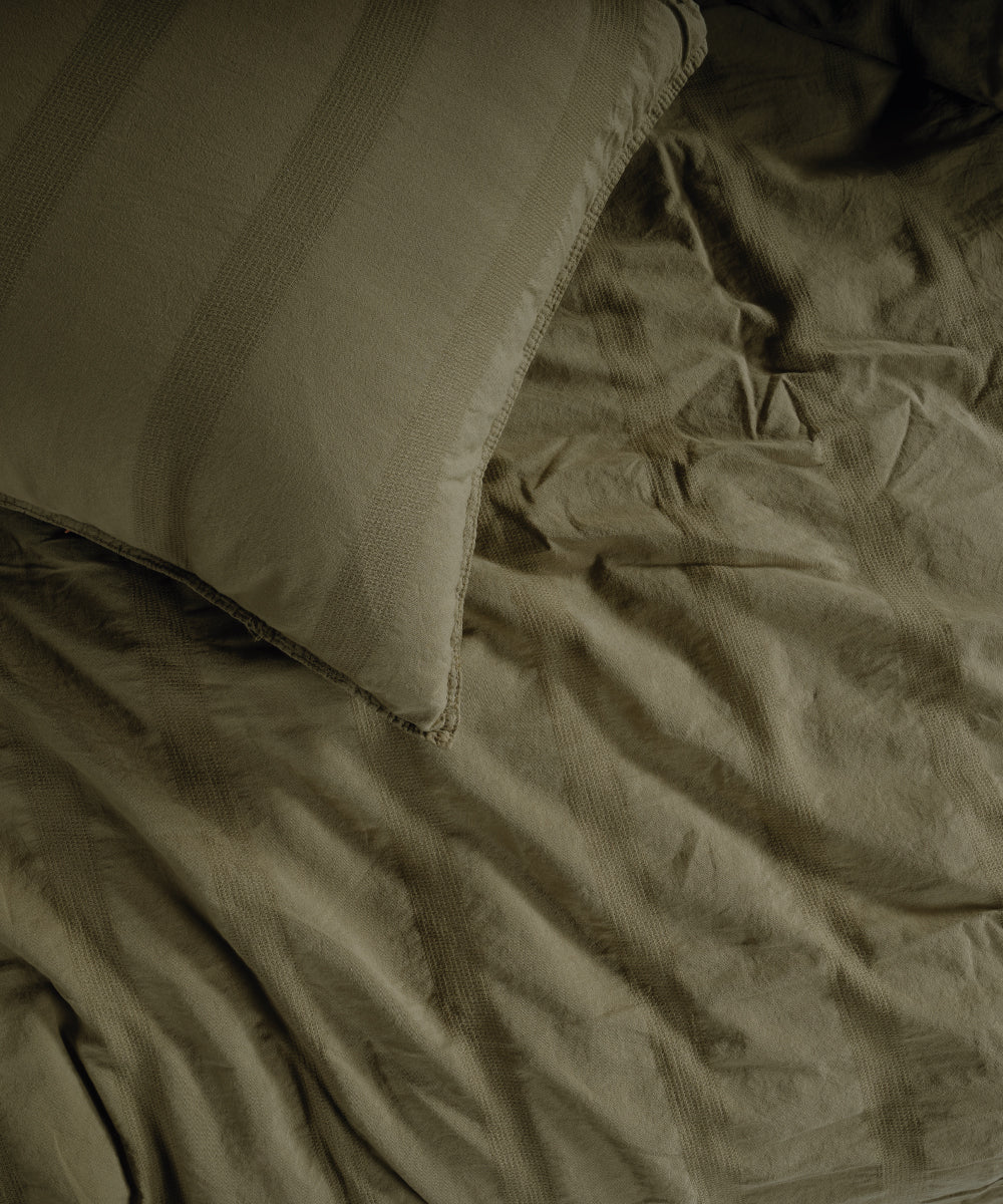 %100 Pamuk Stonewash Nevresim Takımı Cassandra - Olive