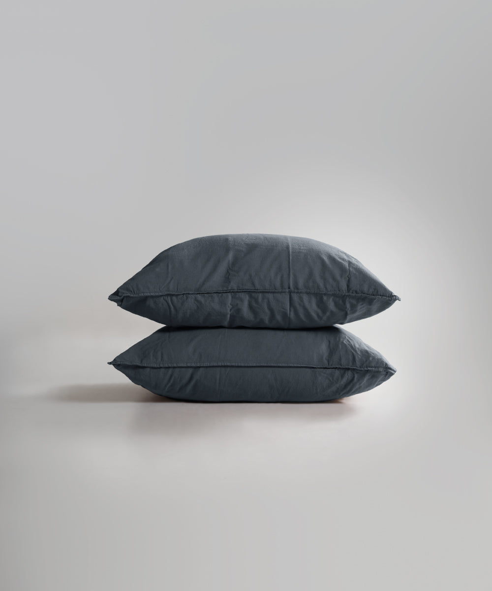 Stonewash 100% Yıkanmış Pamuk Yastık Kılıfı Natural Grey