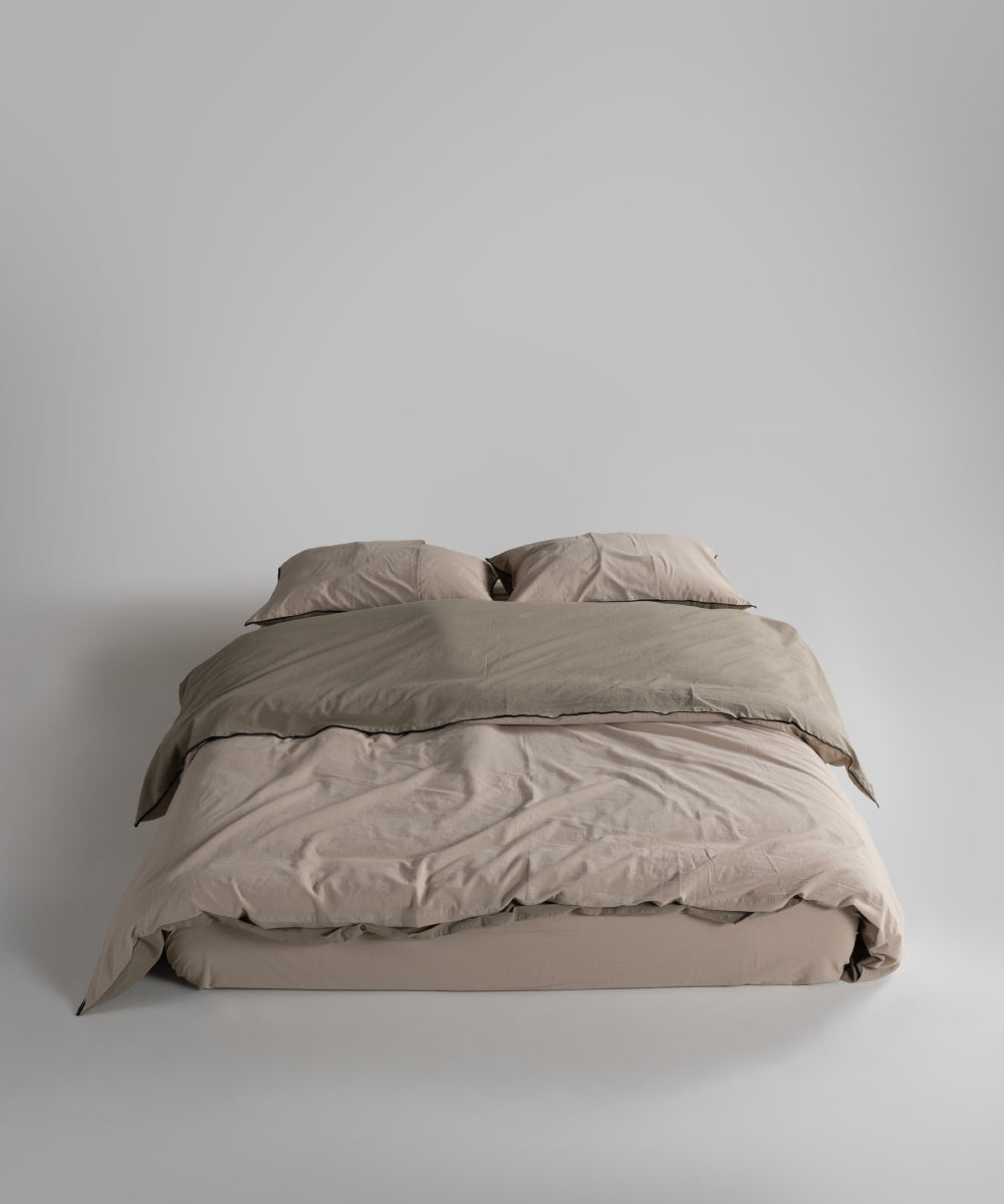 Essualte Doubleface %100 Pamuk Nevresim Takımı Akdeniz Yeşili / Oxford Tan