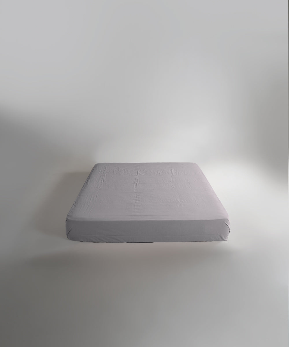 Stonewash 100% Yıkanmış Pamuk Çarşaf Set Opal Grey