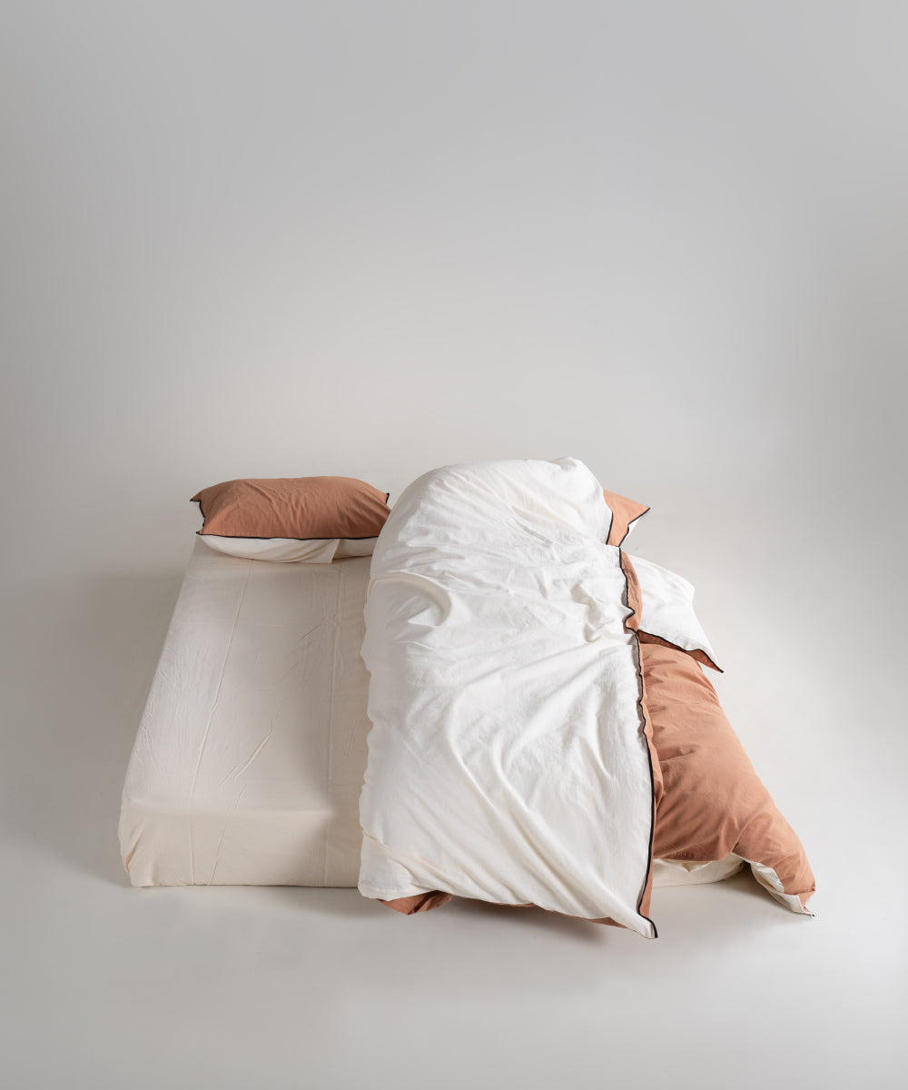 Essualte Doubleface %100 Pamuk Nevresim Takımı Commencer / Akdeniz Kremi