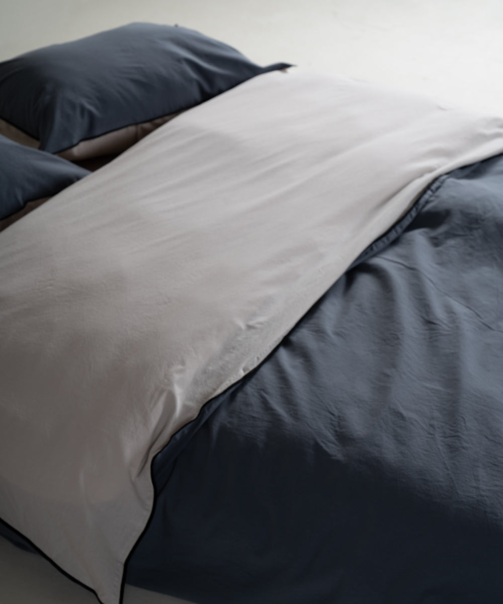 Essualte Doubleface %100 Pamuk Nevresim Takımı Natural Grey / Natural Cream