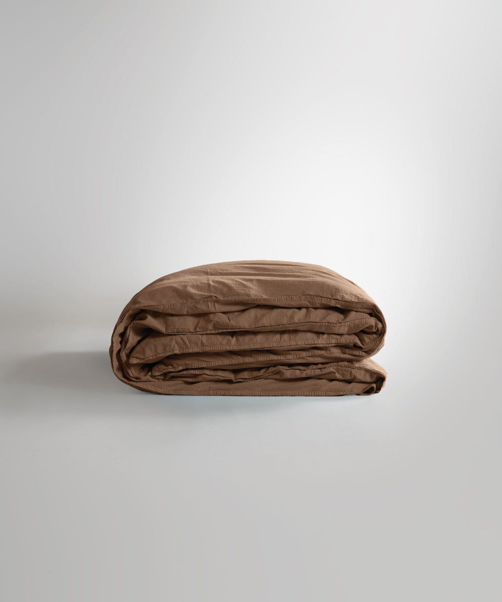 Stonewash 100% Yıkanmış Pamuk Nevresim Seti Wood Smoke