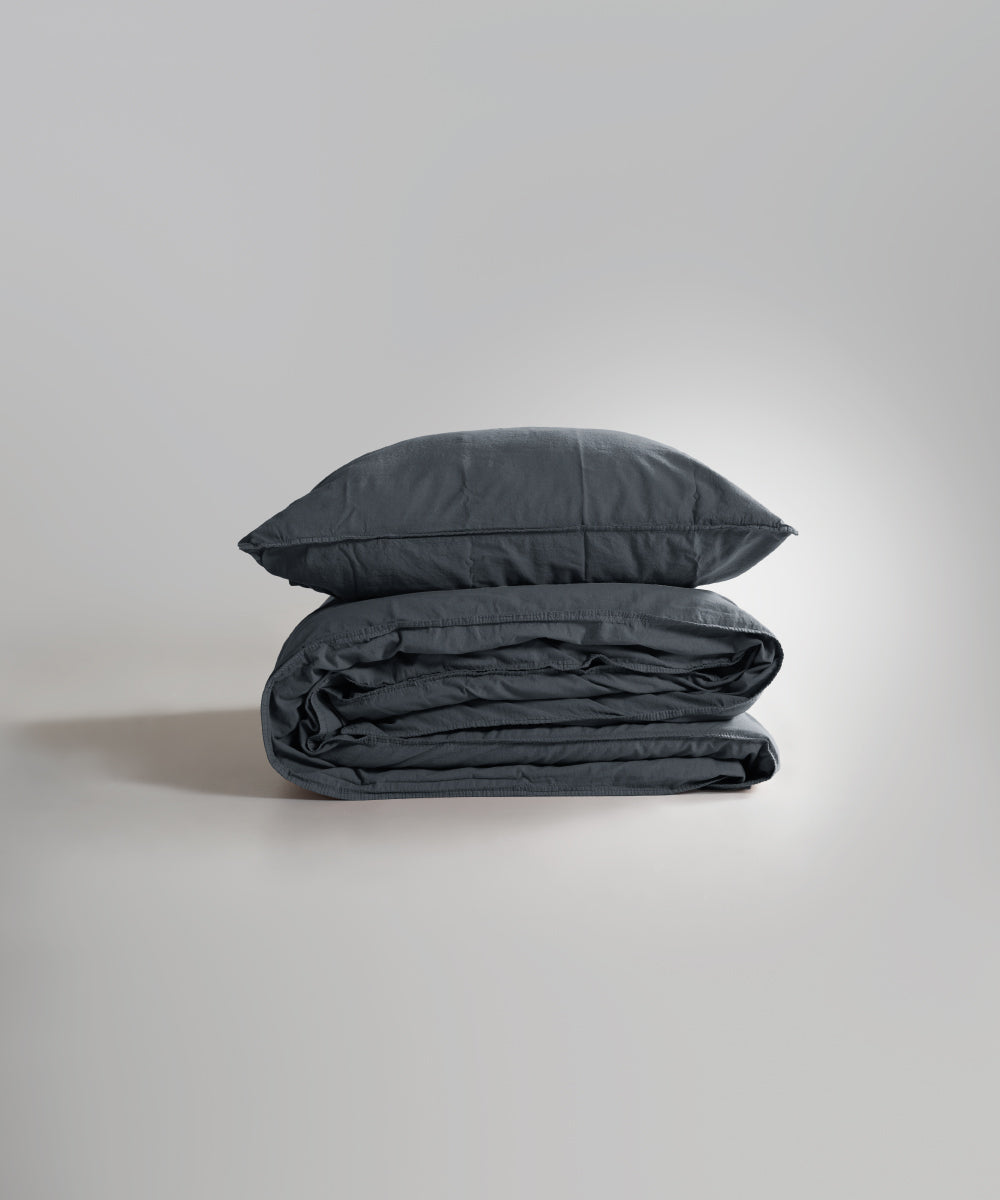 Stonewash 100% Yıkanmış Pamuk Nevresim Takımı Natural Grey