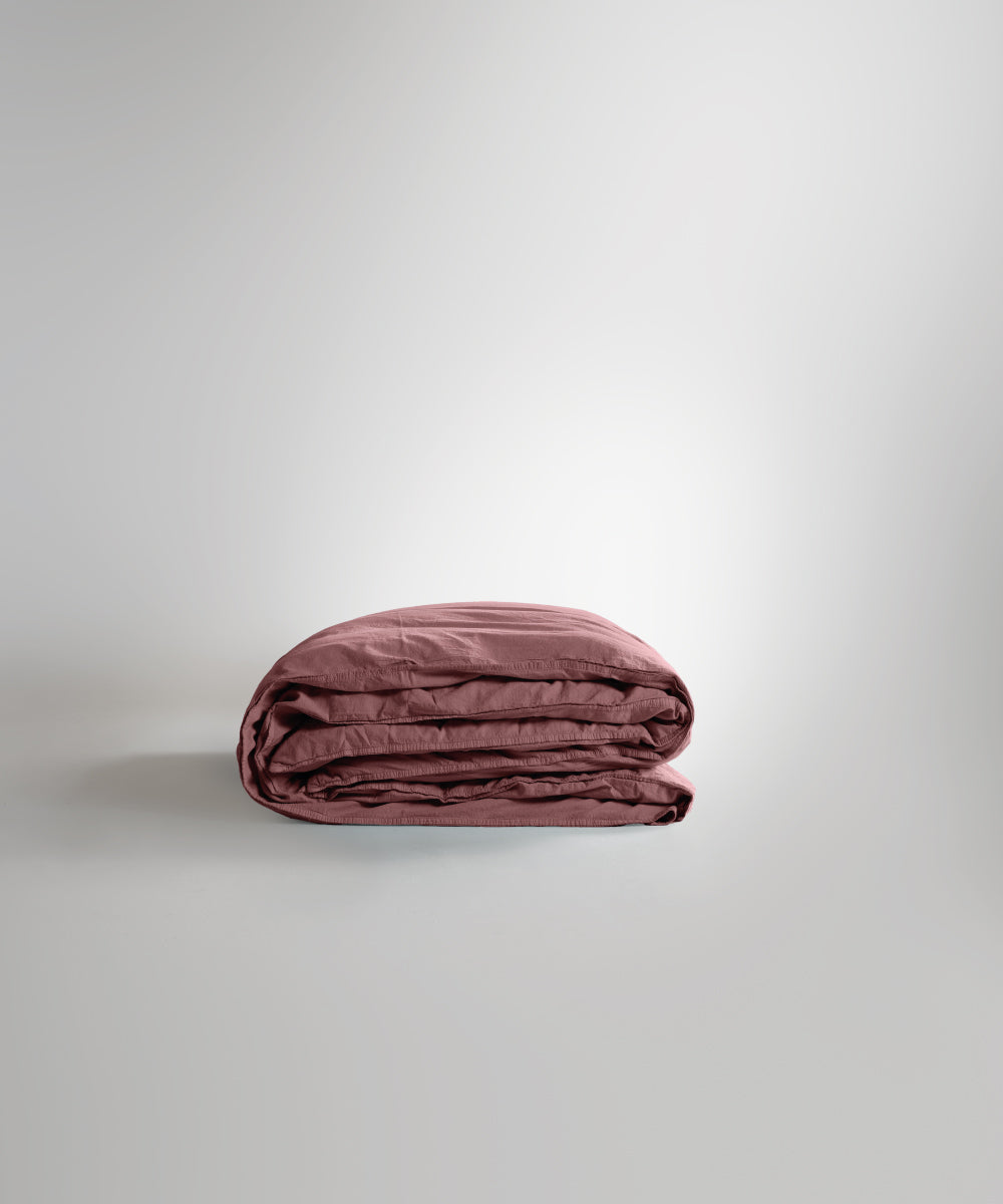 Stonewash 100% Yıkanmış Pamuk Nevresim Old Rose