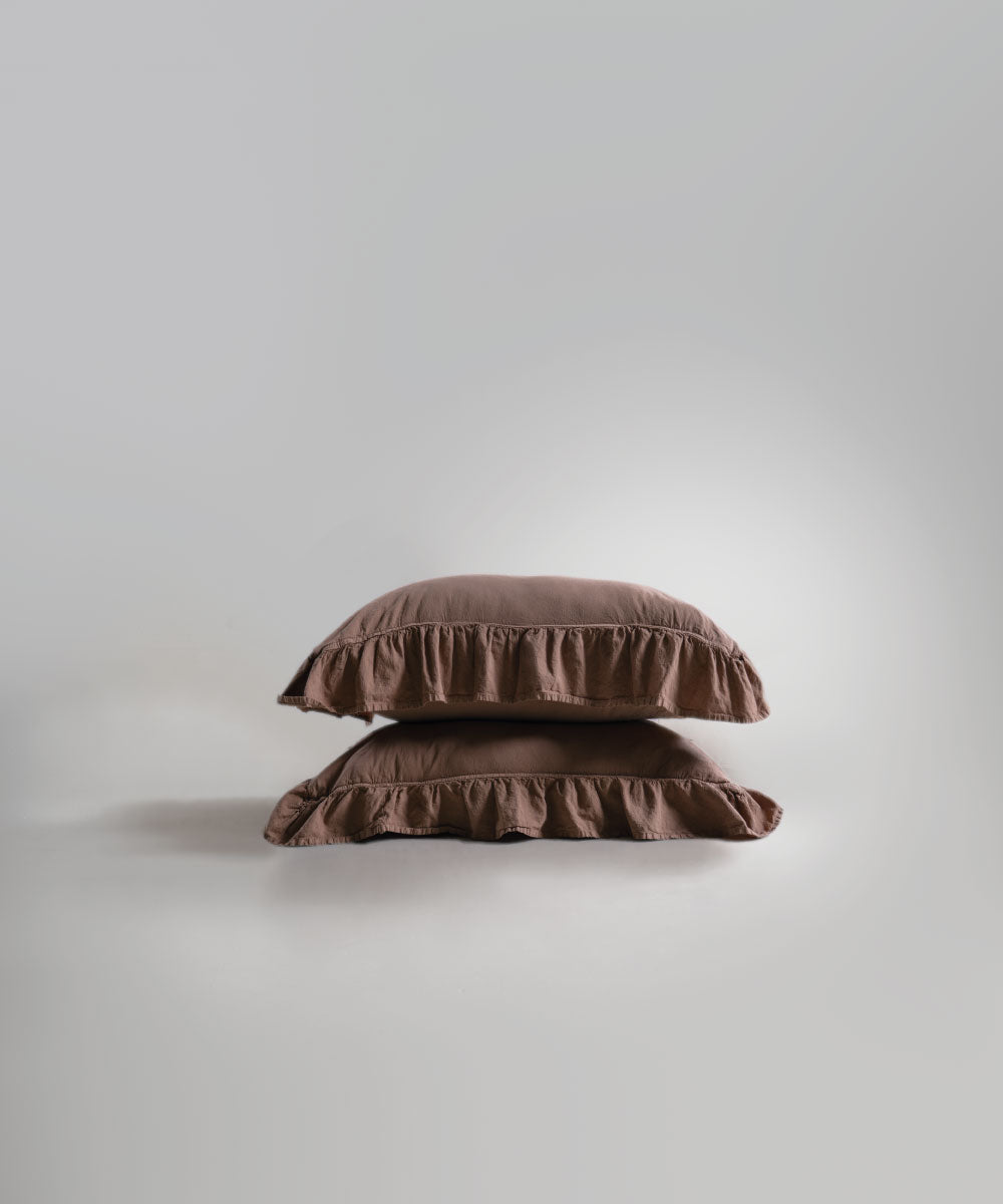 Stonewash 100% Yıkanmış Pamuk Exclusive Yastık Kılıfı Wood Smoke