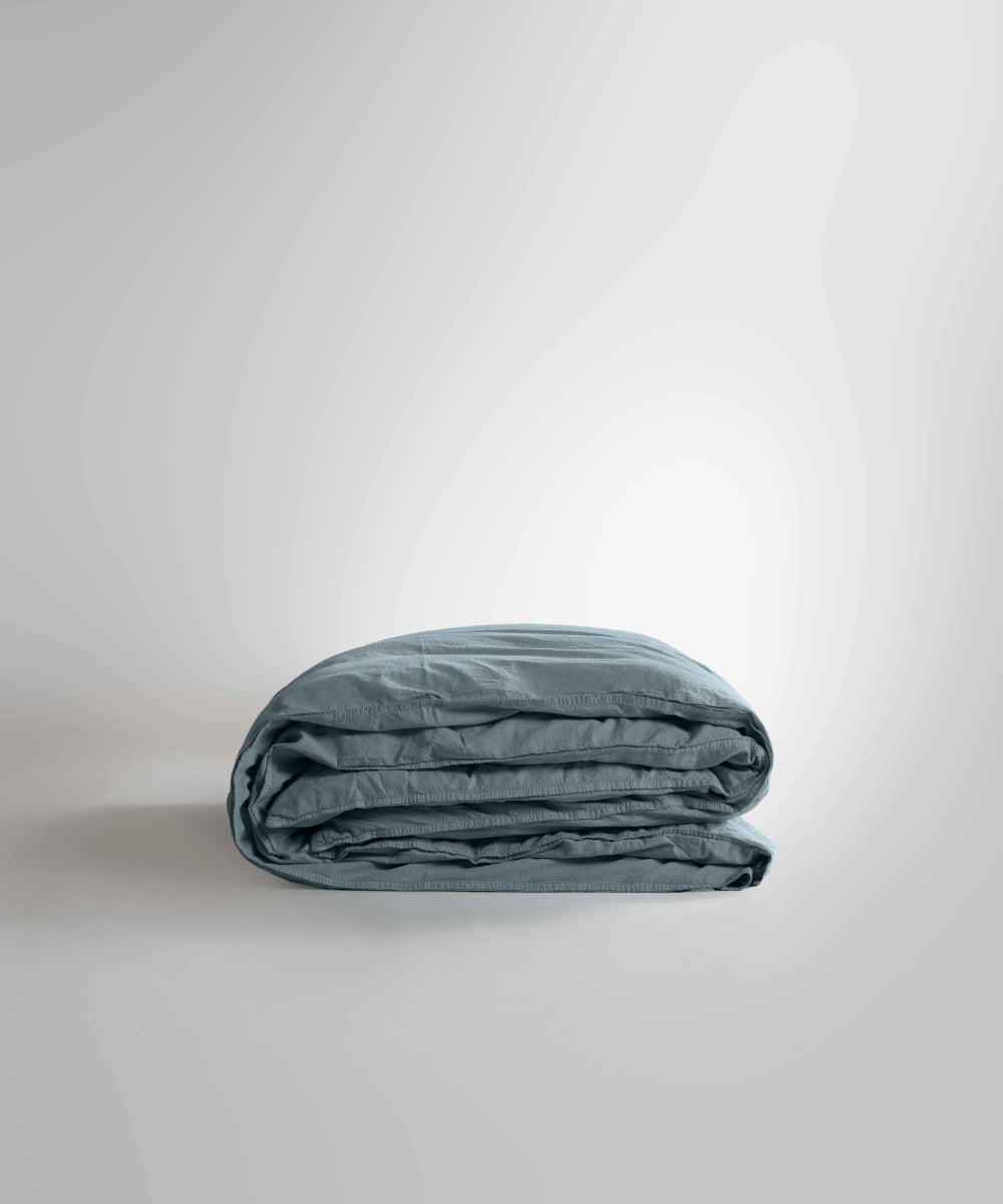 Stonewash 100% Yıkanmış Pamuk Nevresim Seti Akdeniz Mavisi