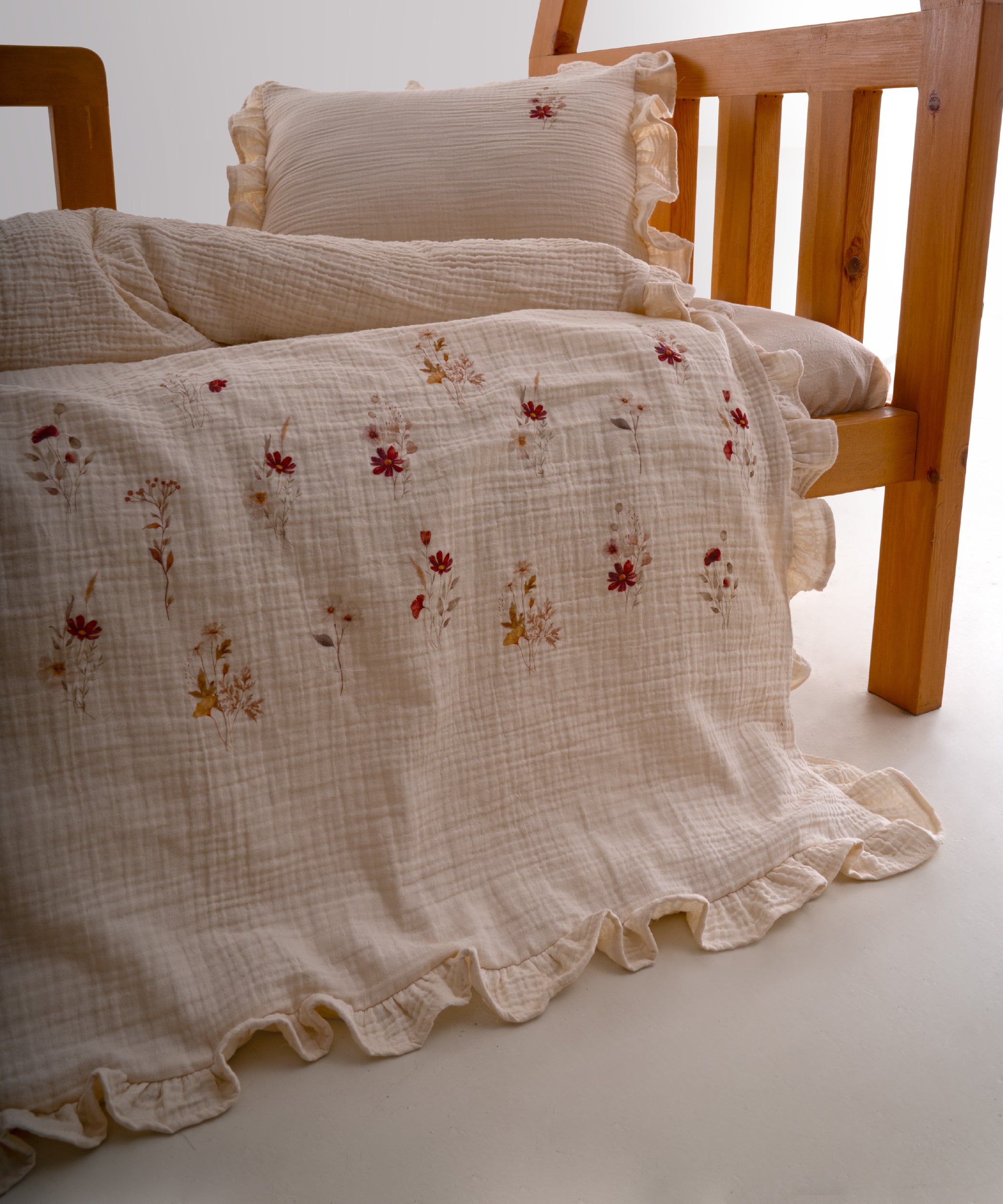 Brise Printanière %100 Pamuk Müslin Garment Wash Bebek Nevresim Takımı