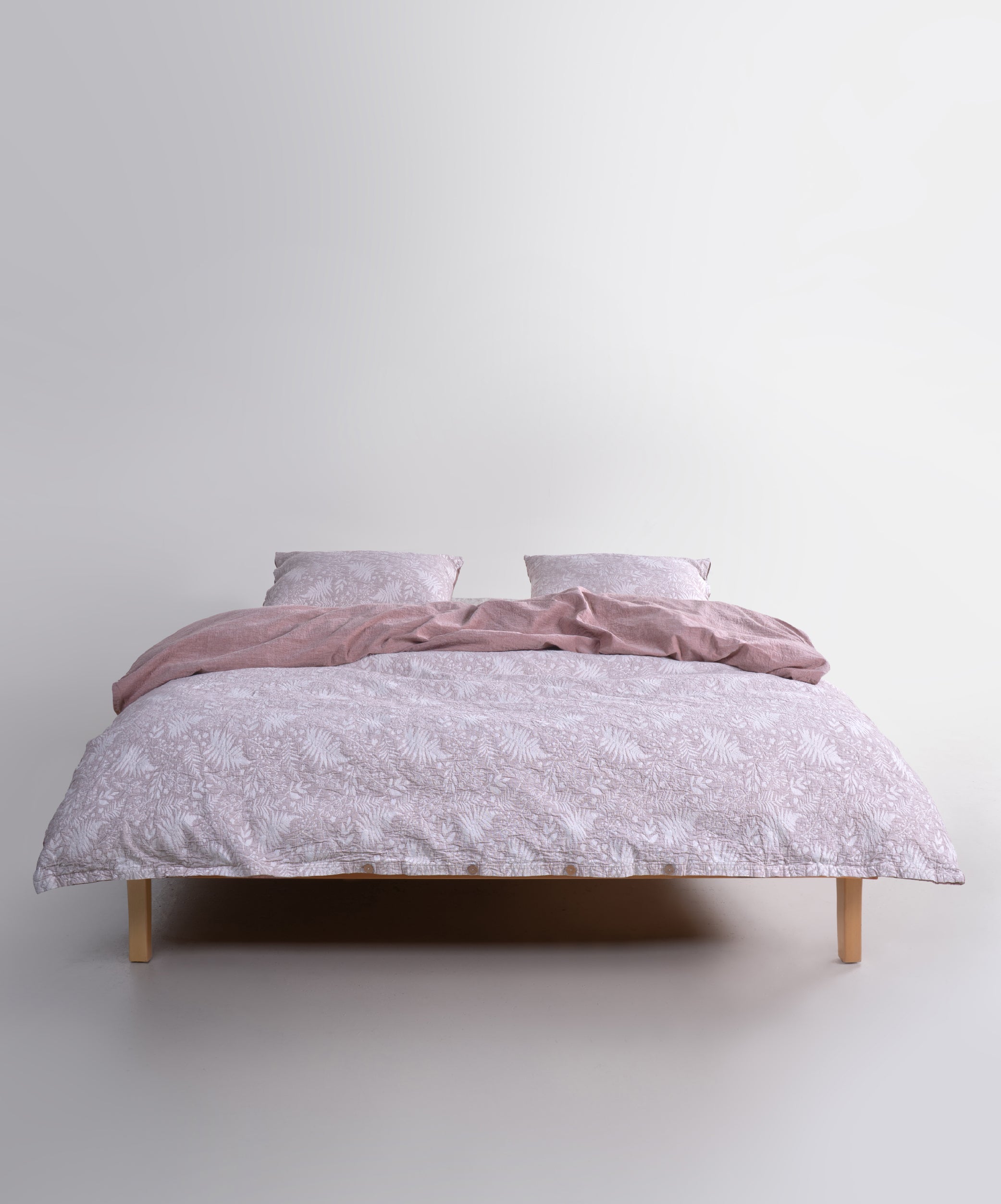 Botanic Veil 100% Pamuk Müslin Garmetwashed Nevresim Takımı - Kahverengi