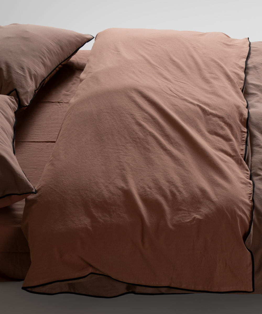 Essualte Doubleface %100 Pamuk Nevresim Takımı Wood Smoke / Commencer