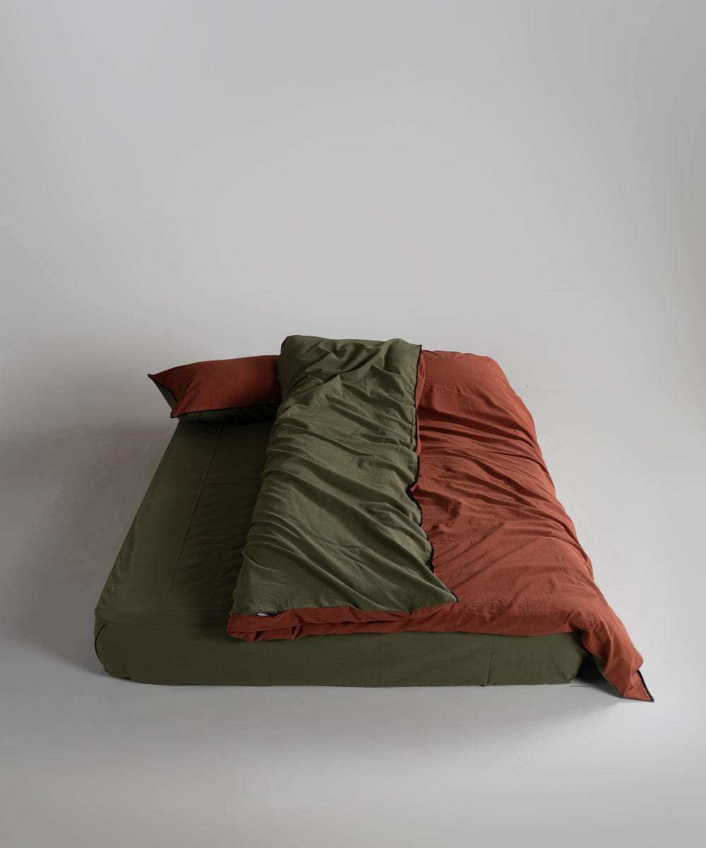 Essualte Doubleface %100 Pamuk Nevresim Takımı Autumn / Capulet Olive