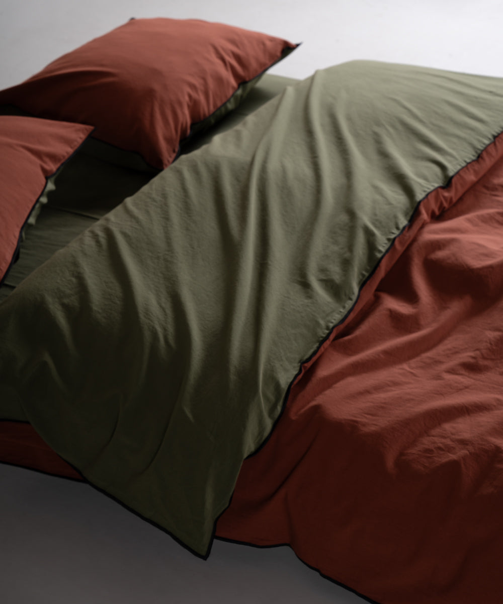 Essualte Doubleface %100 Pamuk Nevresim Takımı Autumn / Capulet Olive