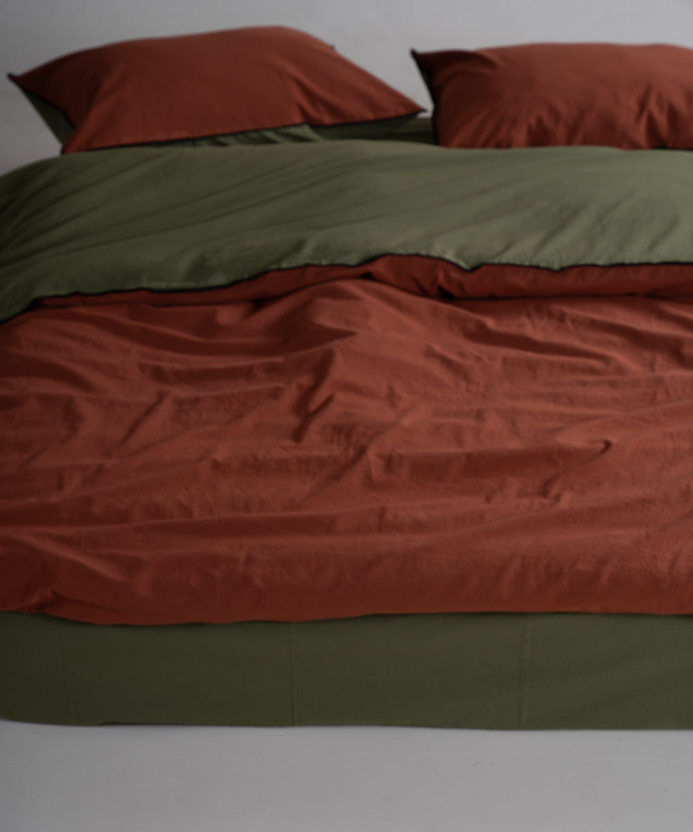 Essualte Doubleface %100 Pamuk Nevresim Takımı Autumn / Capulet Olive