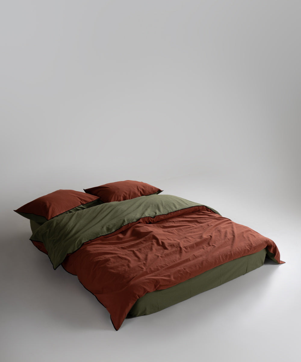 Essualte Doubleface %100 Pamuk Nevresim Takımı Autumn / Capulet Olive