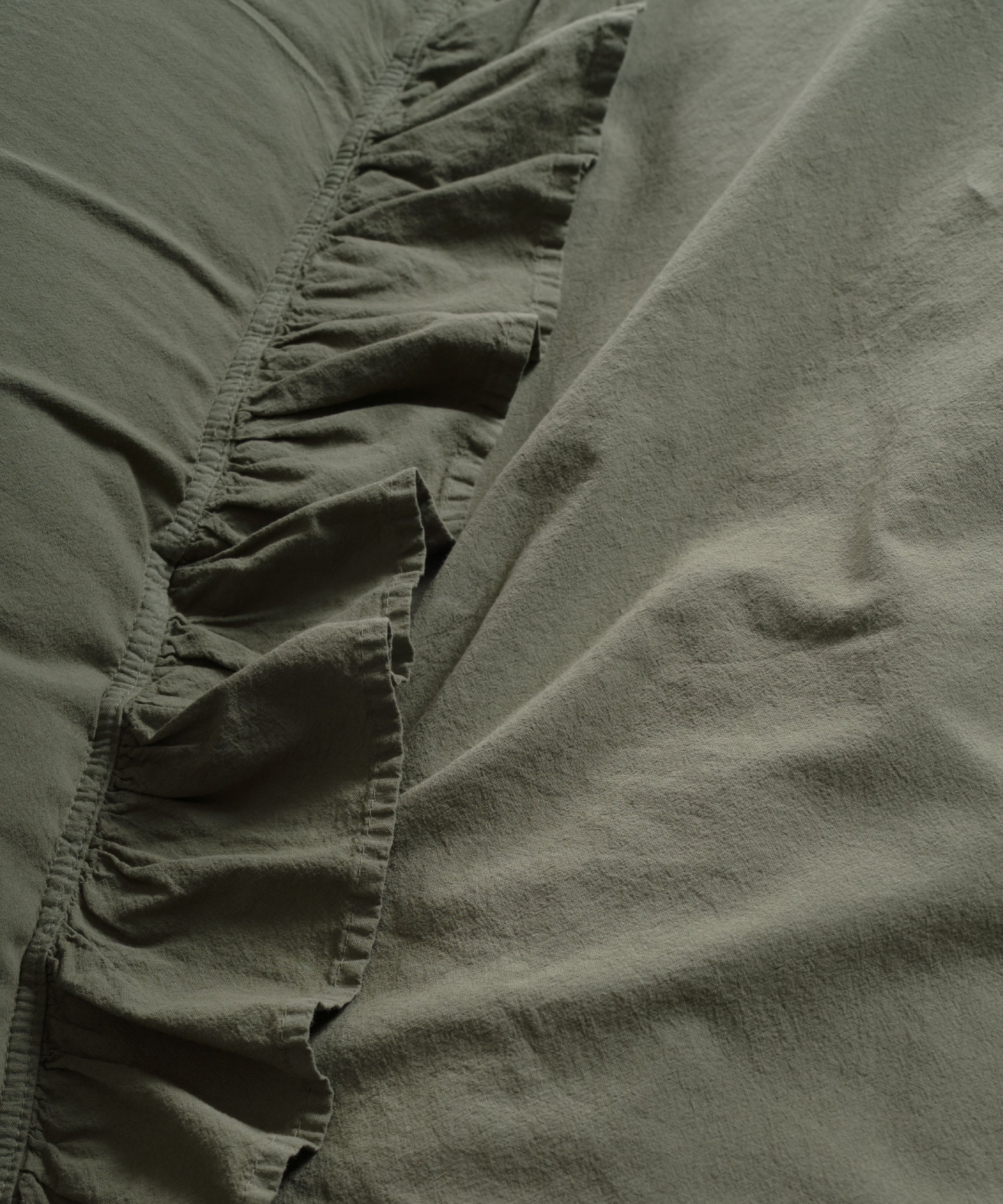 Exclusive Stonewash 100% Yıkanmış Pamuk Nevresim Takımı Capulet Olive