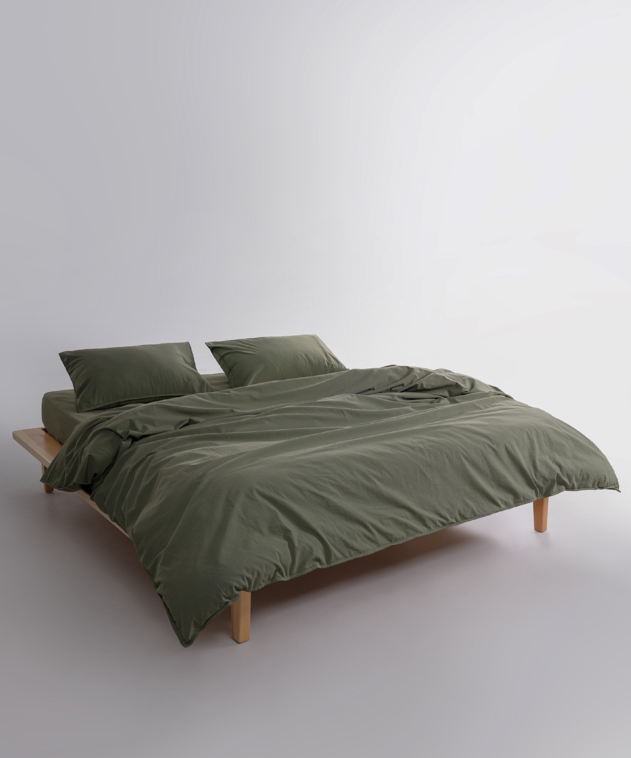 Ephesus Stonewash 100% Yıkanmış Pamuk Nevresim Takımı Capulet Olive