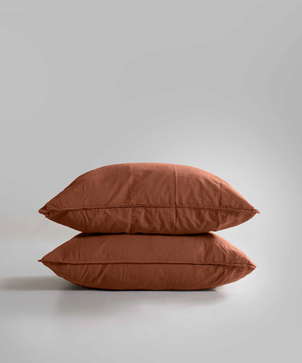 Stonewash 100% Yıkanmış Pamuk Yastık Kılıfı Cinnomon Stick