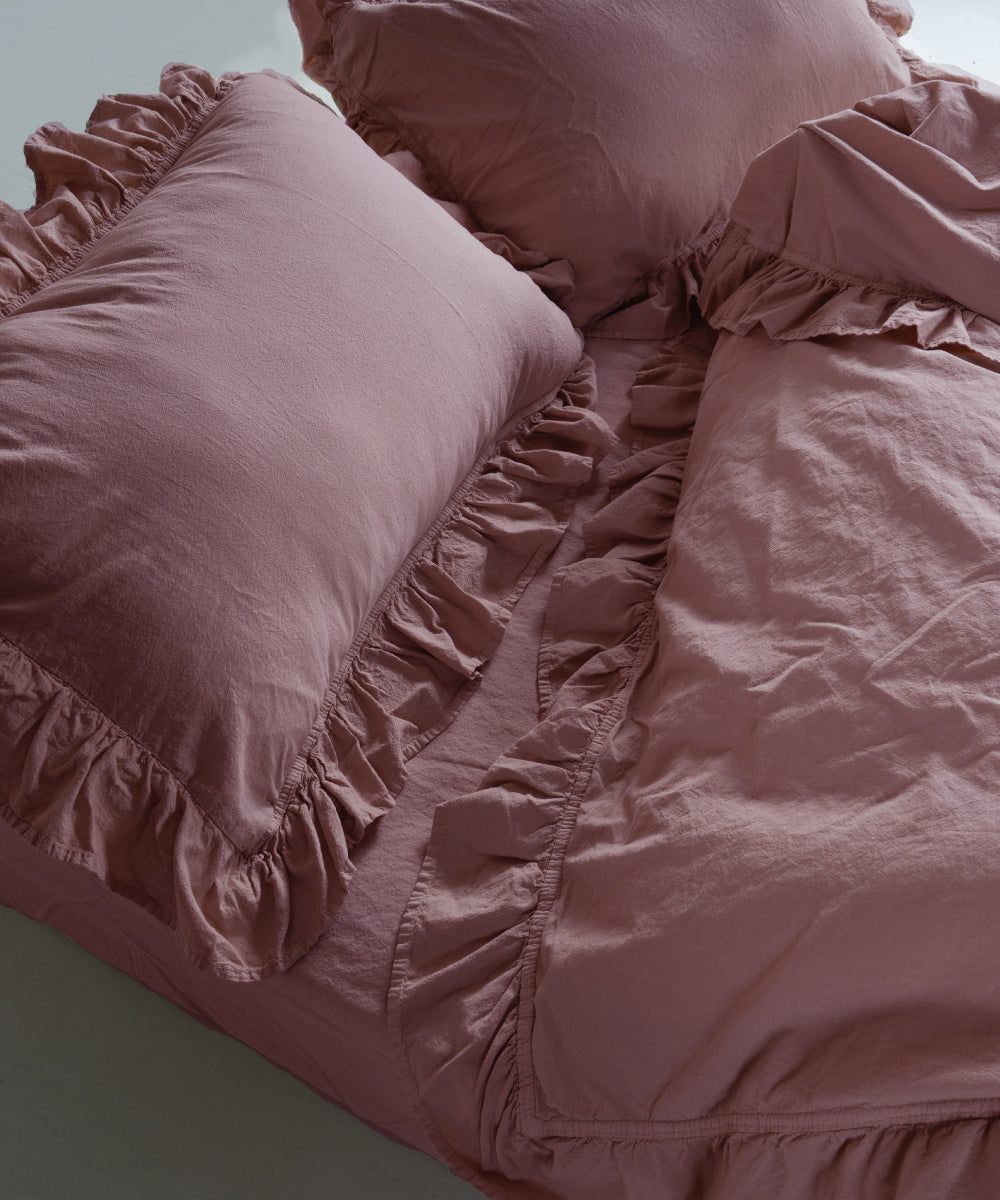 Stonewash 100% Yıkanmış Pamuk Exclusive Nevresim Old Rose