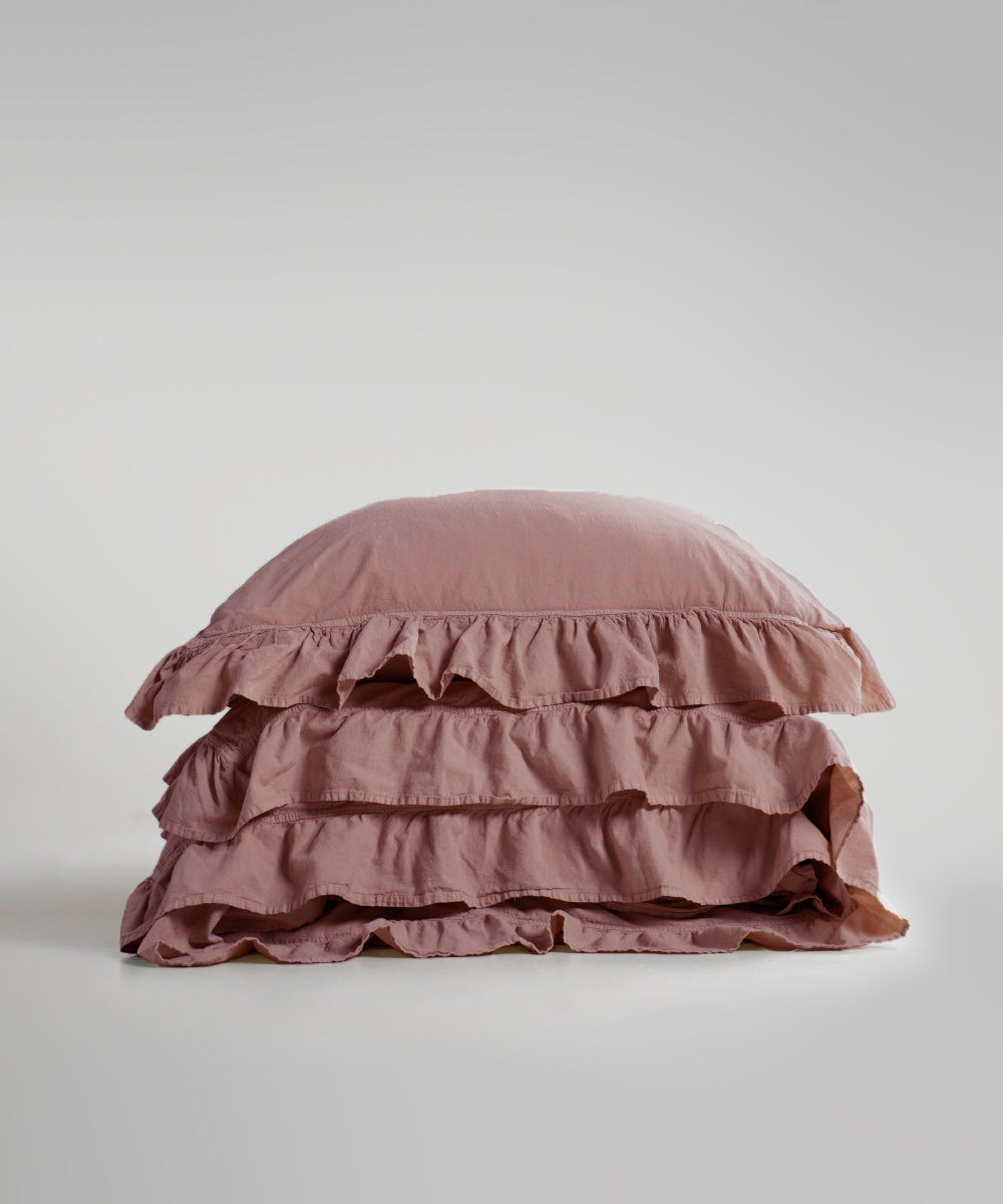 Stonewash 100% Yıkanmış Pamuk Exclusive Nevresim Takımı Old Rose