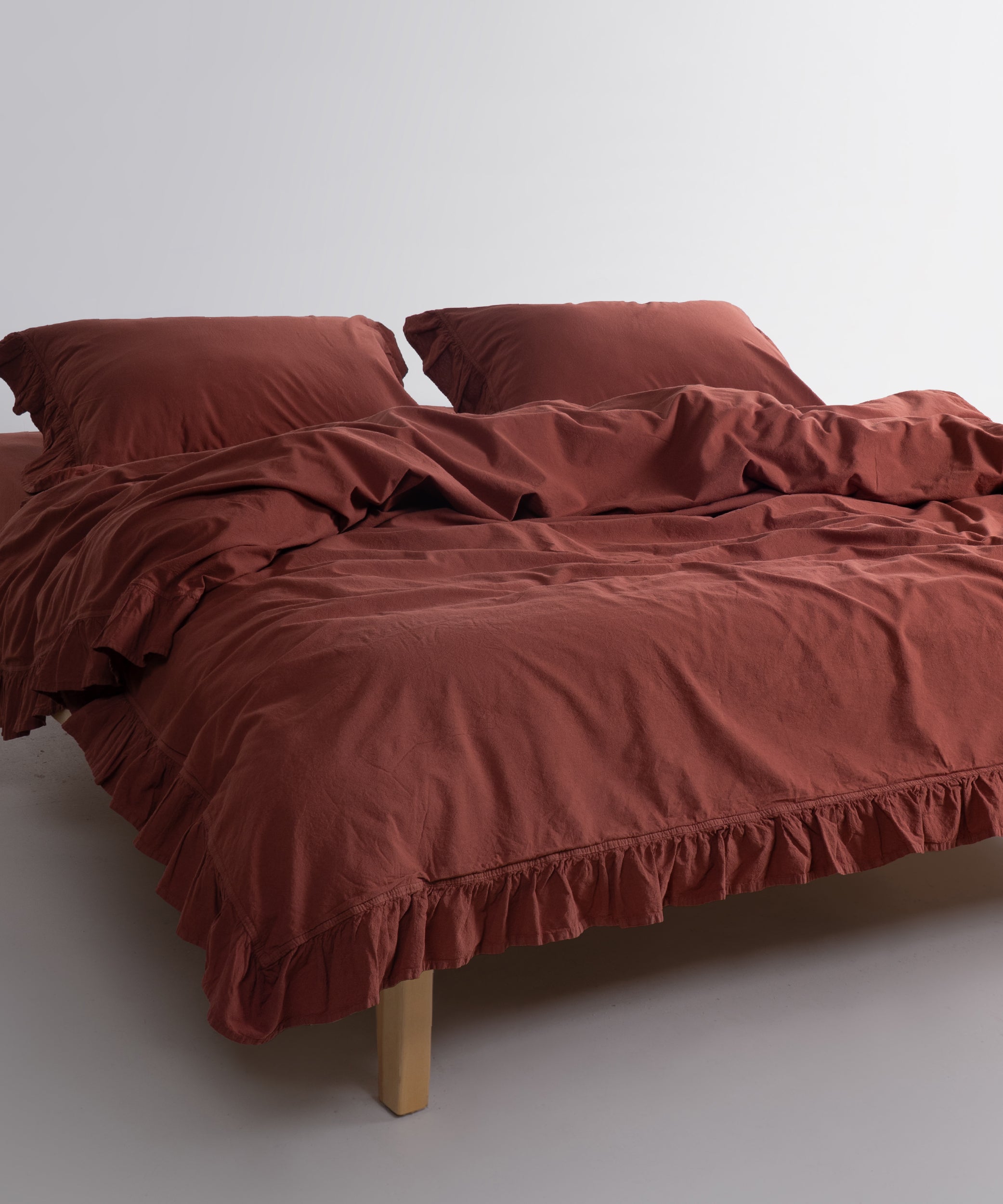 Exclusive Stonewash 100% Yıkanmış Pamuk Nevresim Takımı Cinnamon Stick