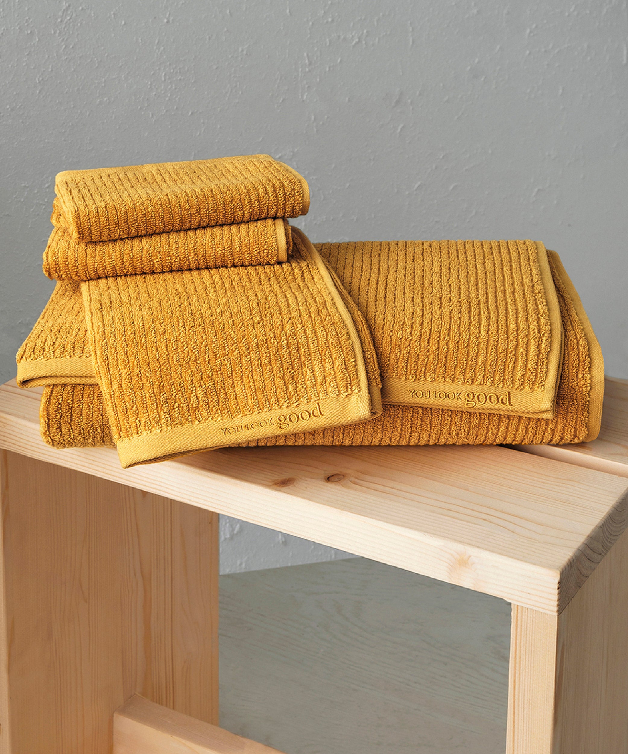 Pana Set - 50x90cm 1 Havlu + 70x140cm 1 Havlu Mustard
