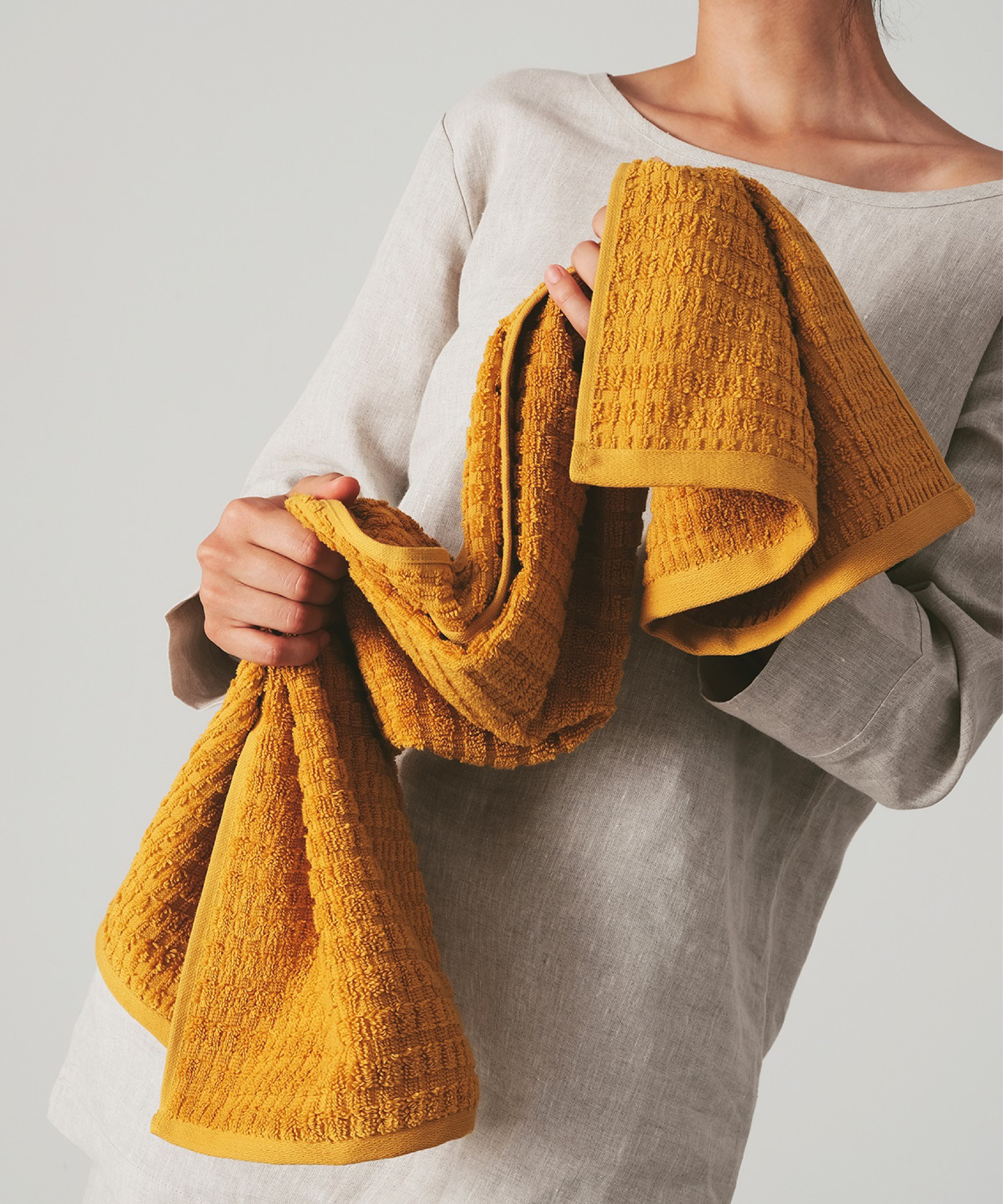 Penta - 50x90 cm 2’li Havlu Seti - Mustard