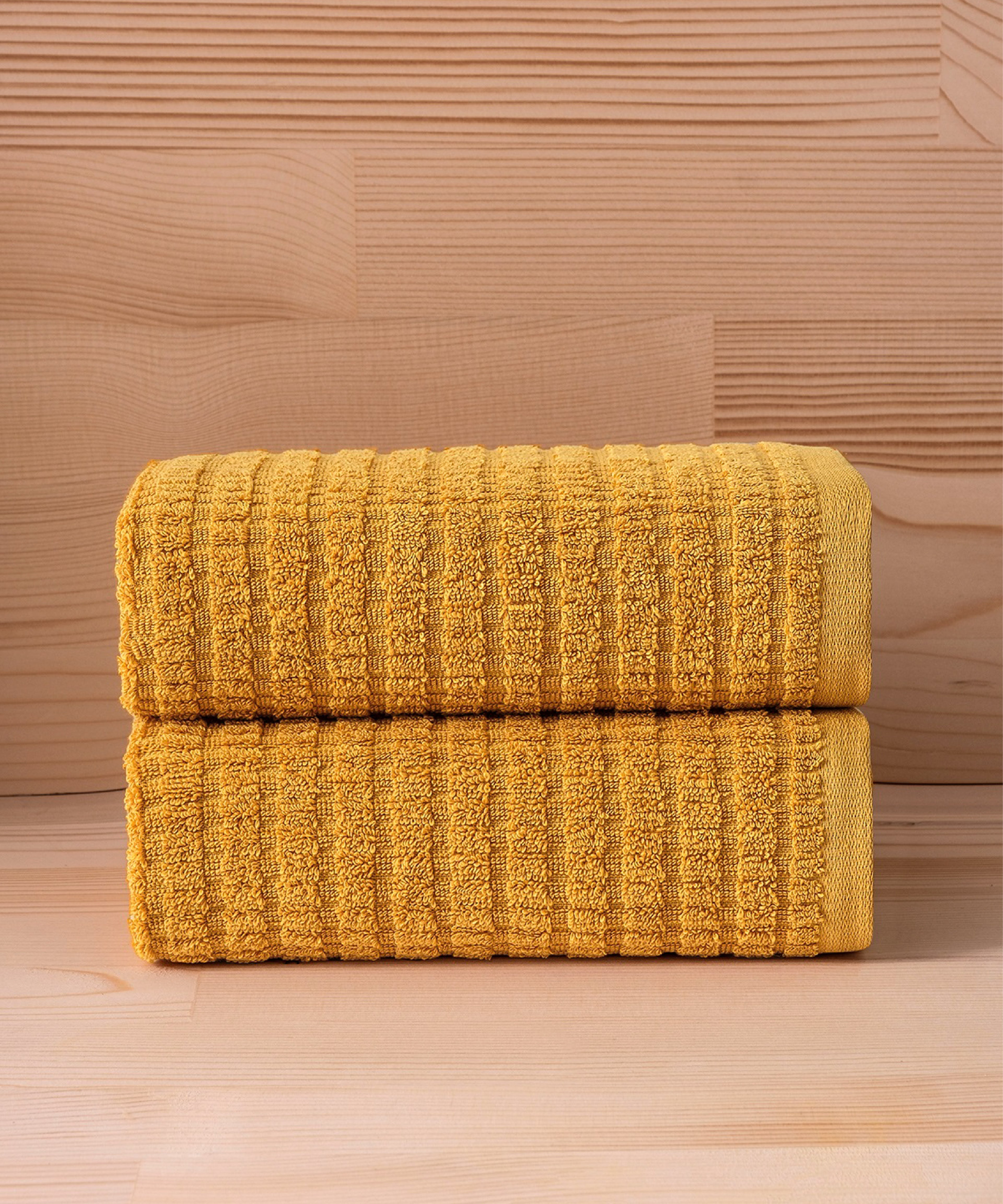 Penta - 50x90 cm 2’li Havlu Seti - Mustard