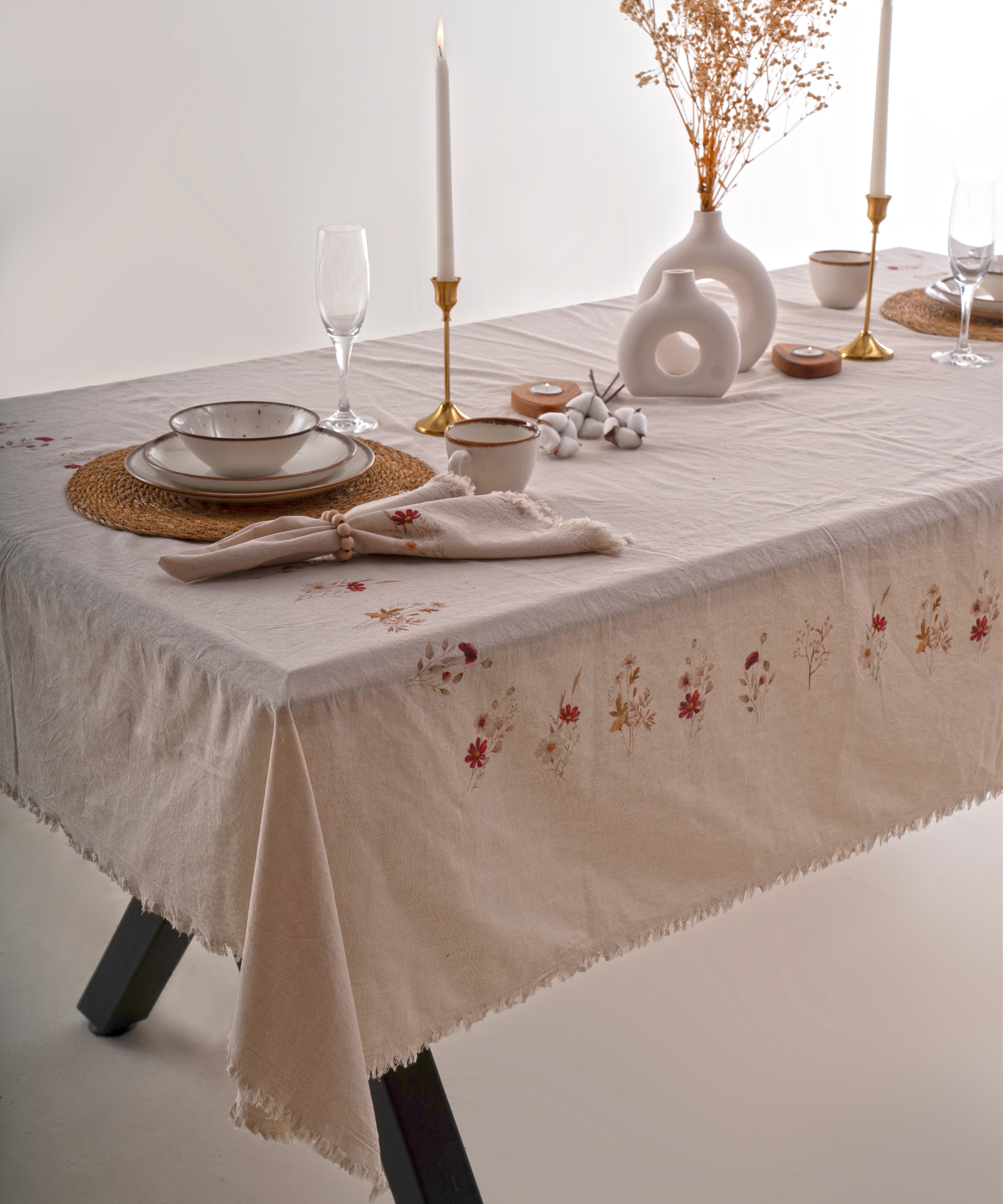 Brise Printanière %100 Pamuk Garment Wash Masa Örtüsü - 140X200cm