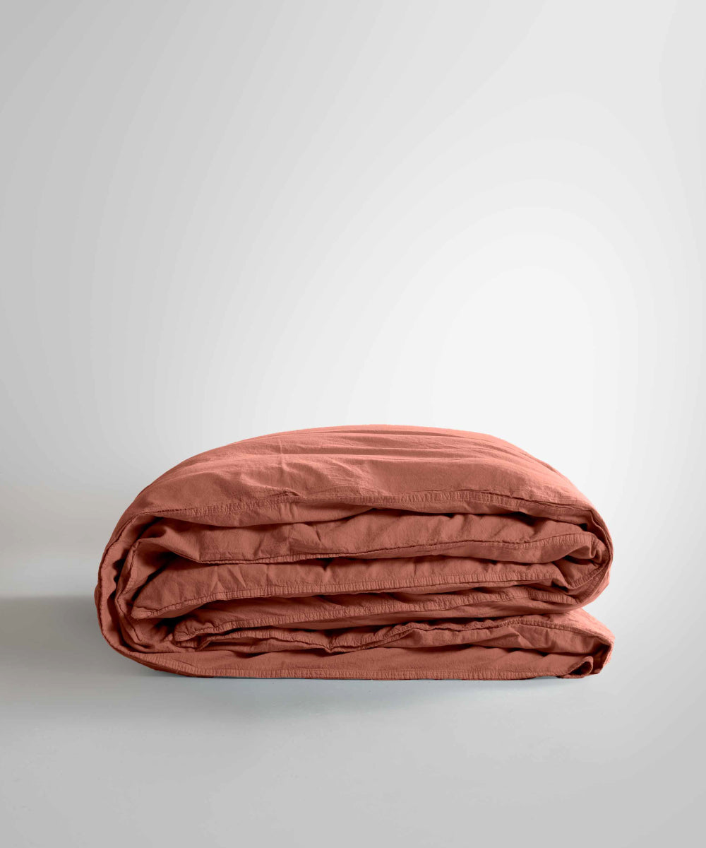 Stonewash 100% Yıkanmış Pamuk Nevresim Seti Mecca Orange