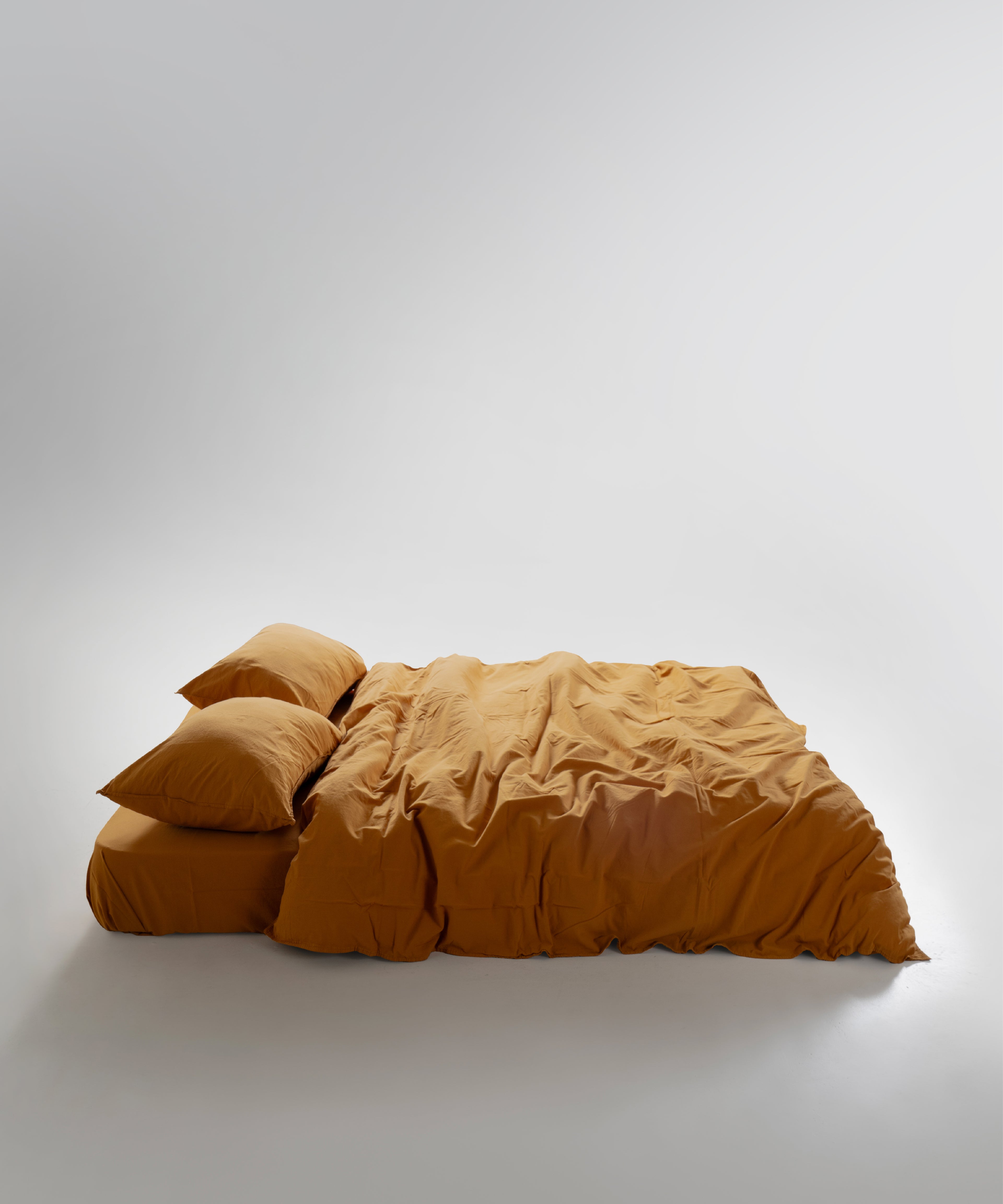 Stonewash 100% Yıkanmış Pamuk Nevresim Takımı Mustard