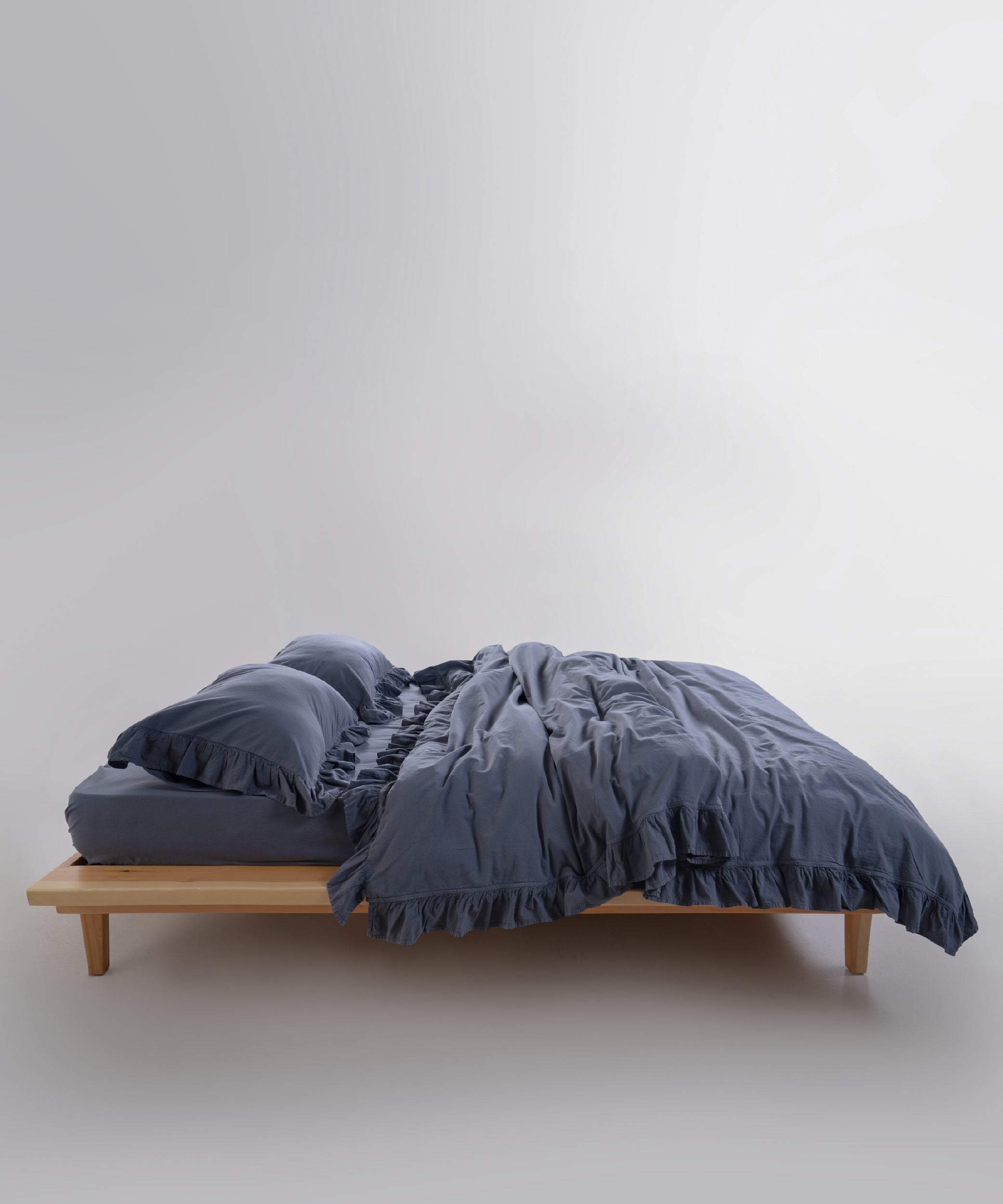 Exclusive Stonewash 100% Yıkanmış Pamuk Nevresim Takımı Natural Grey