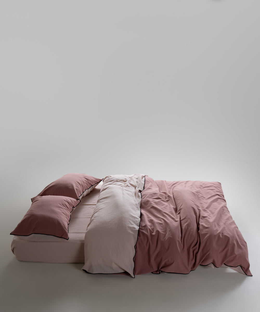 Essualte Doubleface %100 Pamuk Nevresim Takımı Old Rose / Pristine