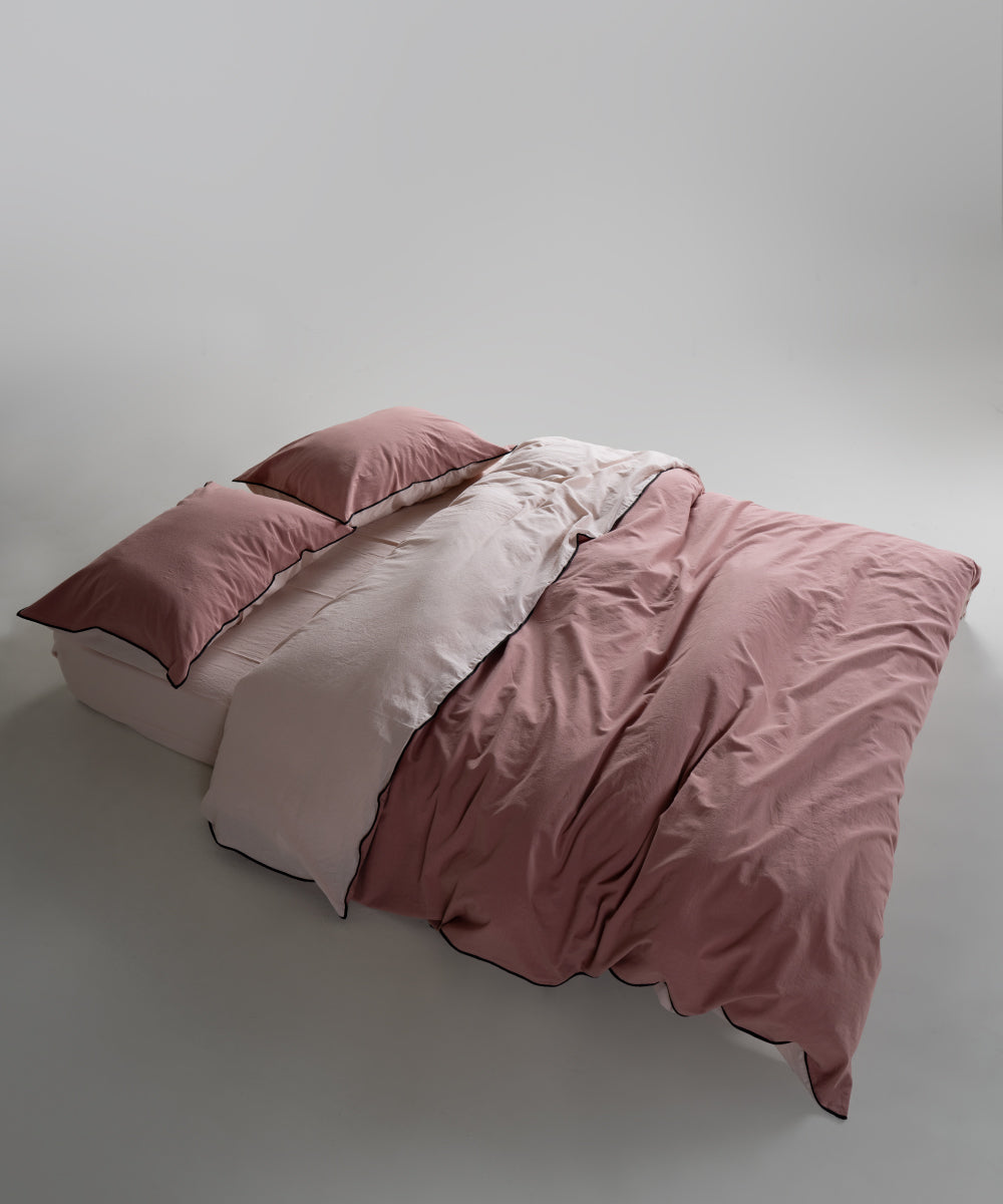 Essualte Doubleface %100 Pamuk Nevresim Takımı Old Rose / Pristine