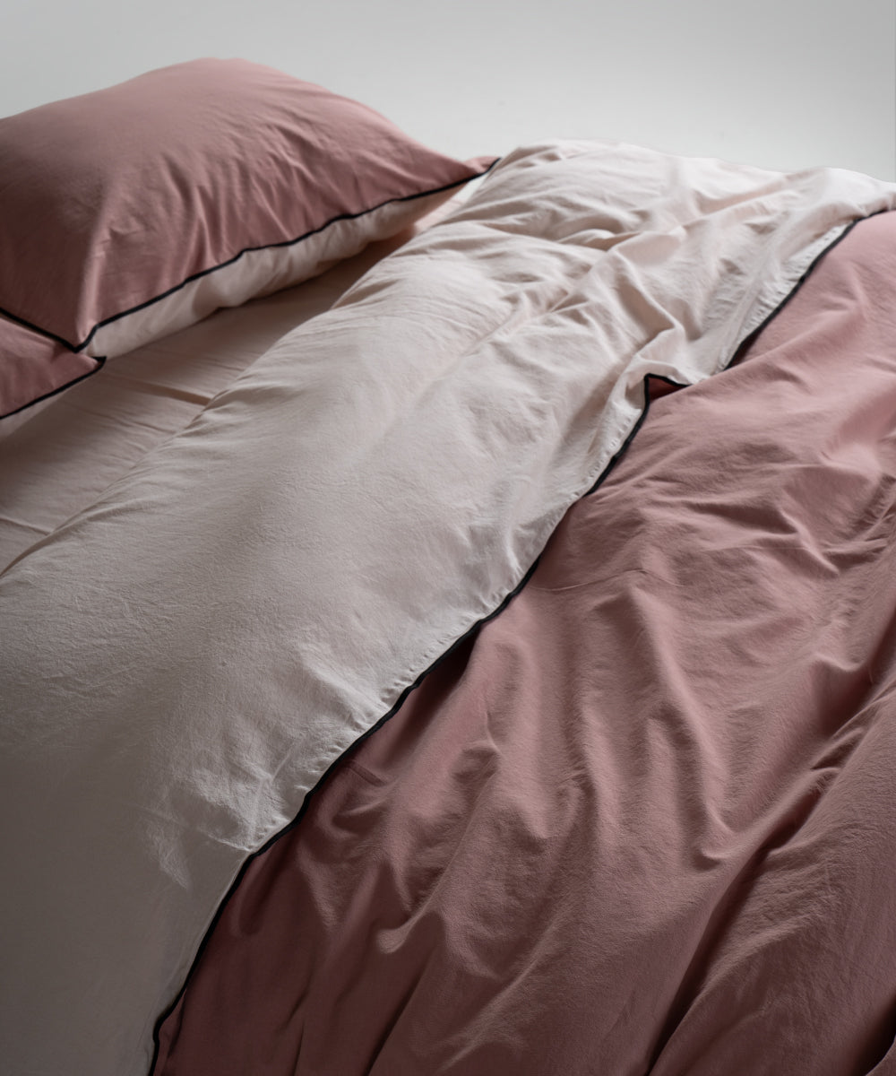 Essualte Doubleface %100 Pamuk Nevresim Takımı Old Rose / Pristine