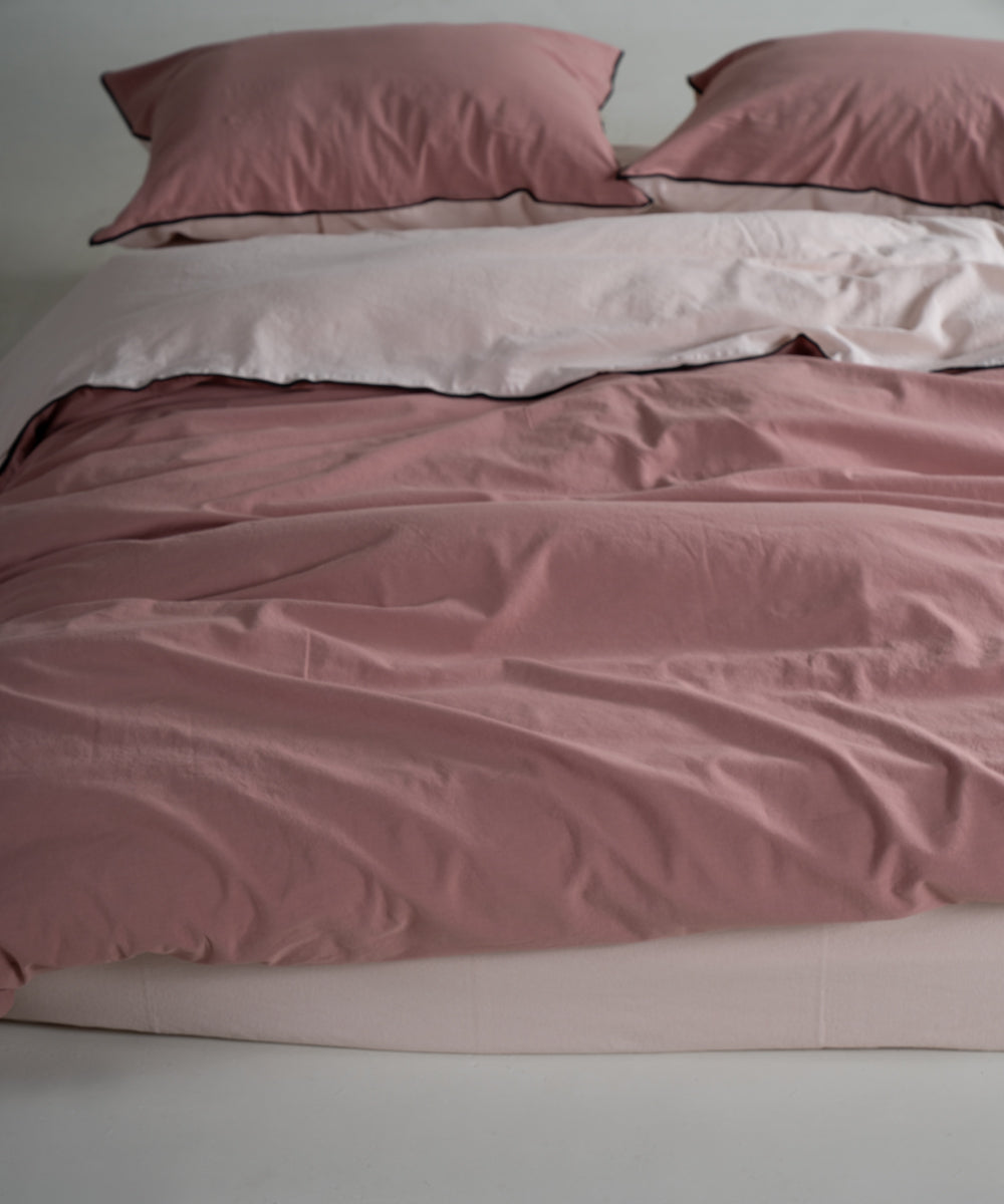 Essualte Doubleface %100 Pamuk Nevresim Takımı Old Rose / Pristine